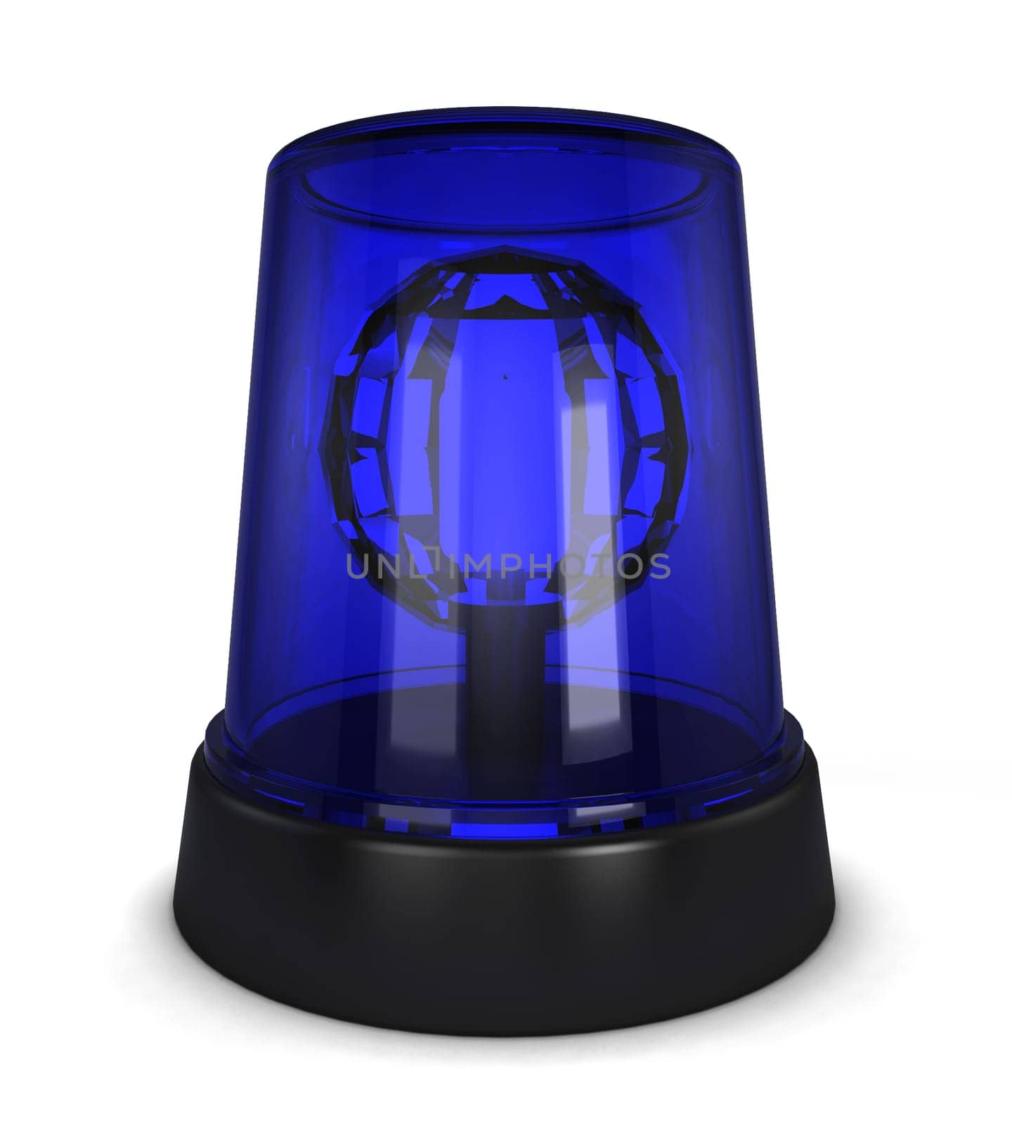 Blue siren. 3d illustration isolated on white background