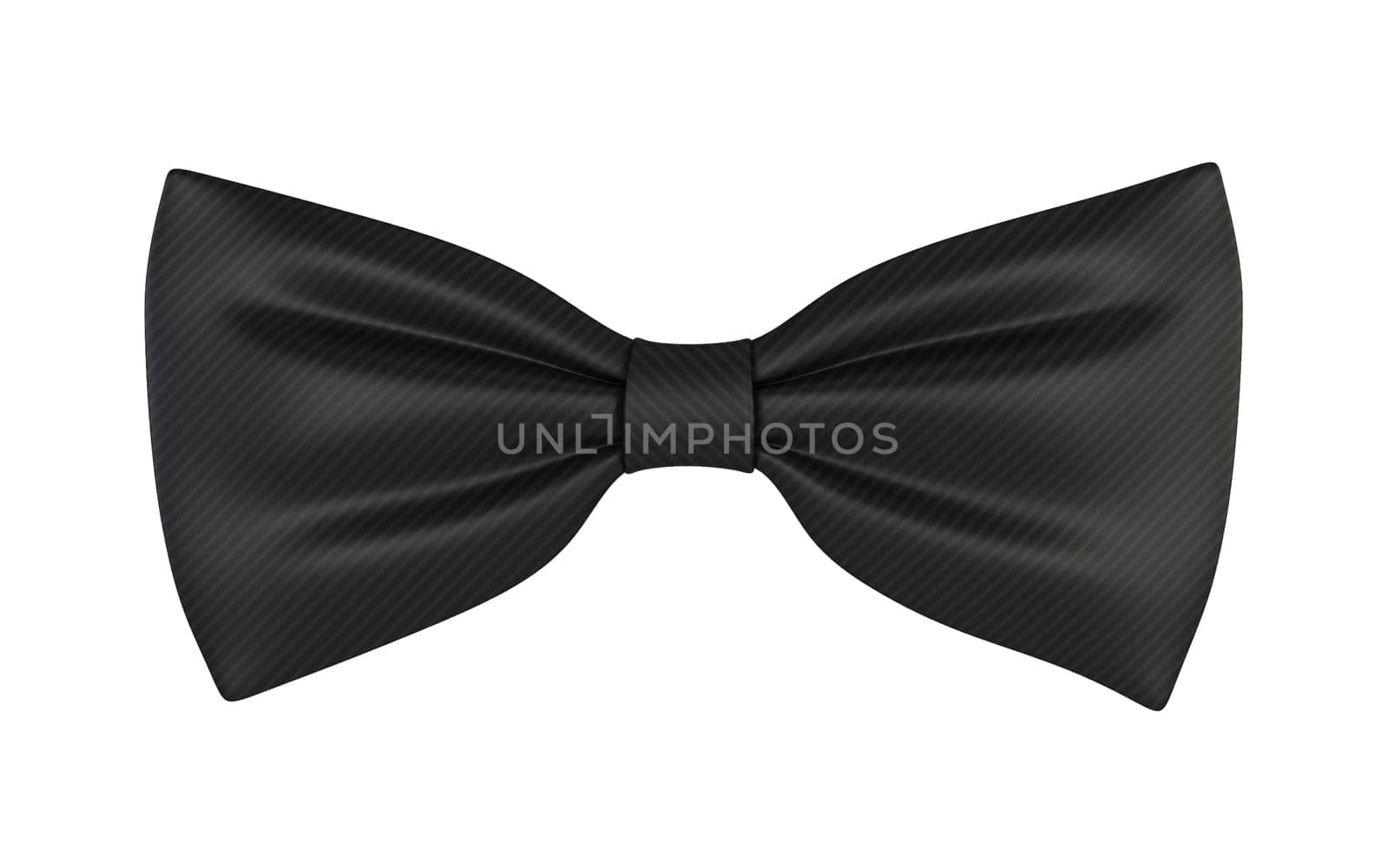 Black bow tie. 3d illustration isolated on white background