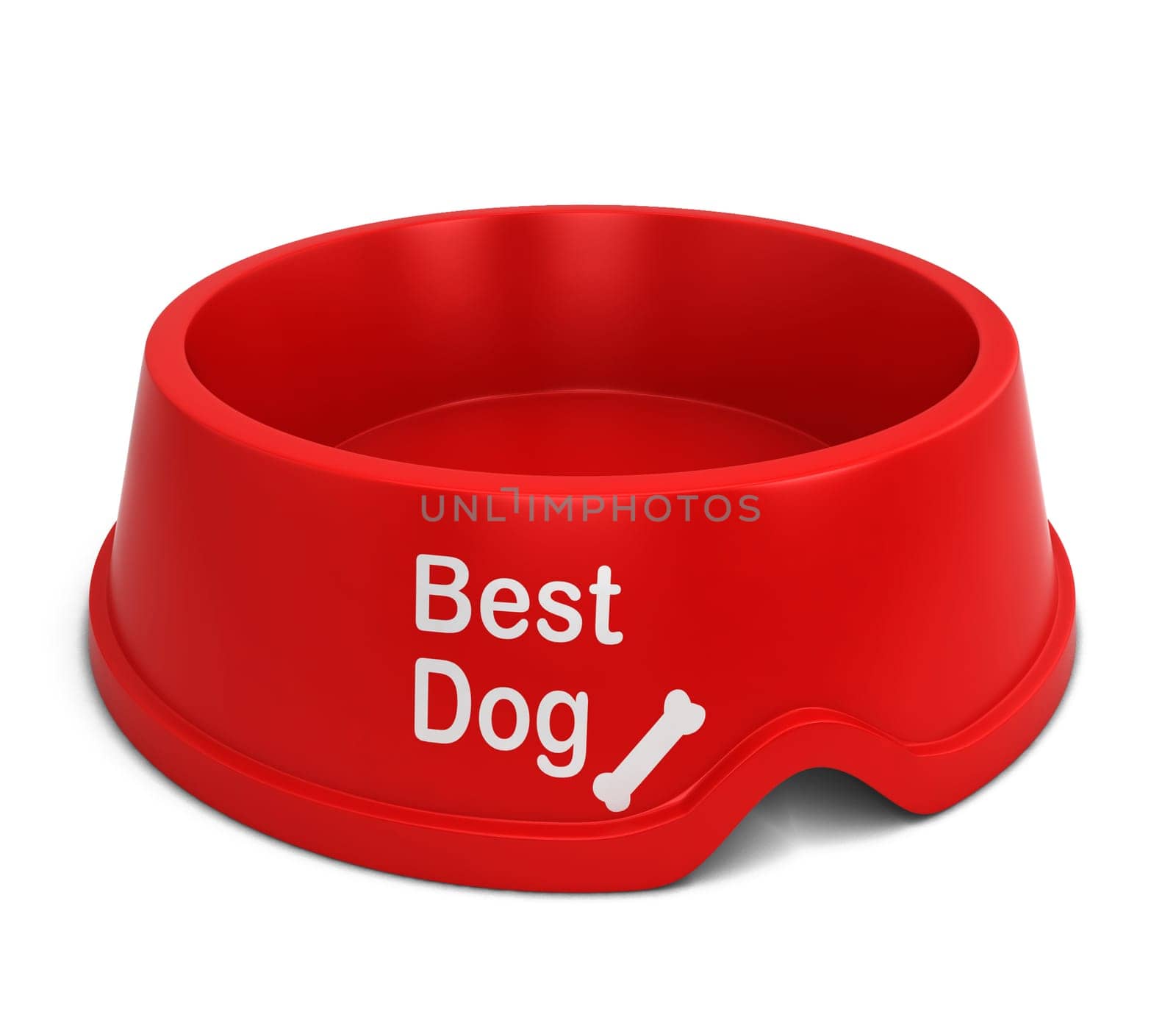 Best dog bowl. 3d illustration isolated on white background