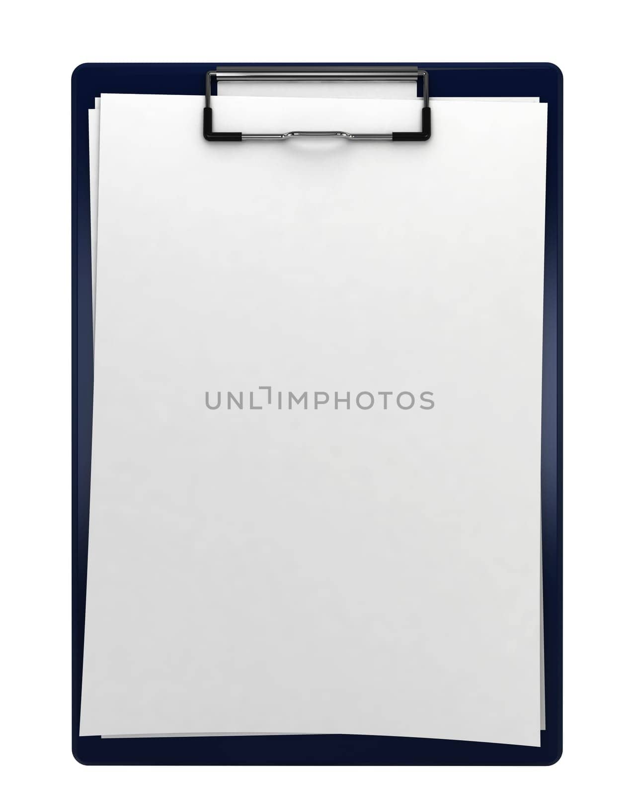 Blue clipboard. 3d illustration isolated on white background