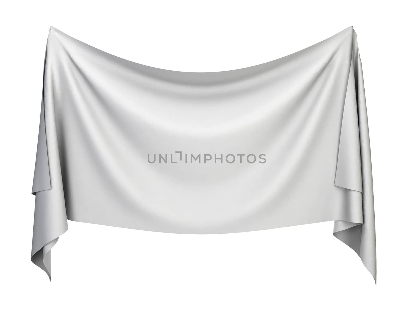 Cloth banner. 3d illustration isolated on white background
