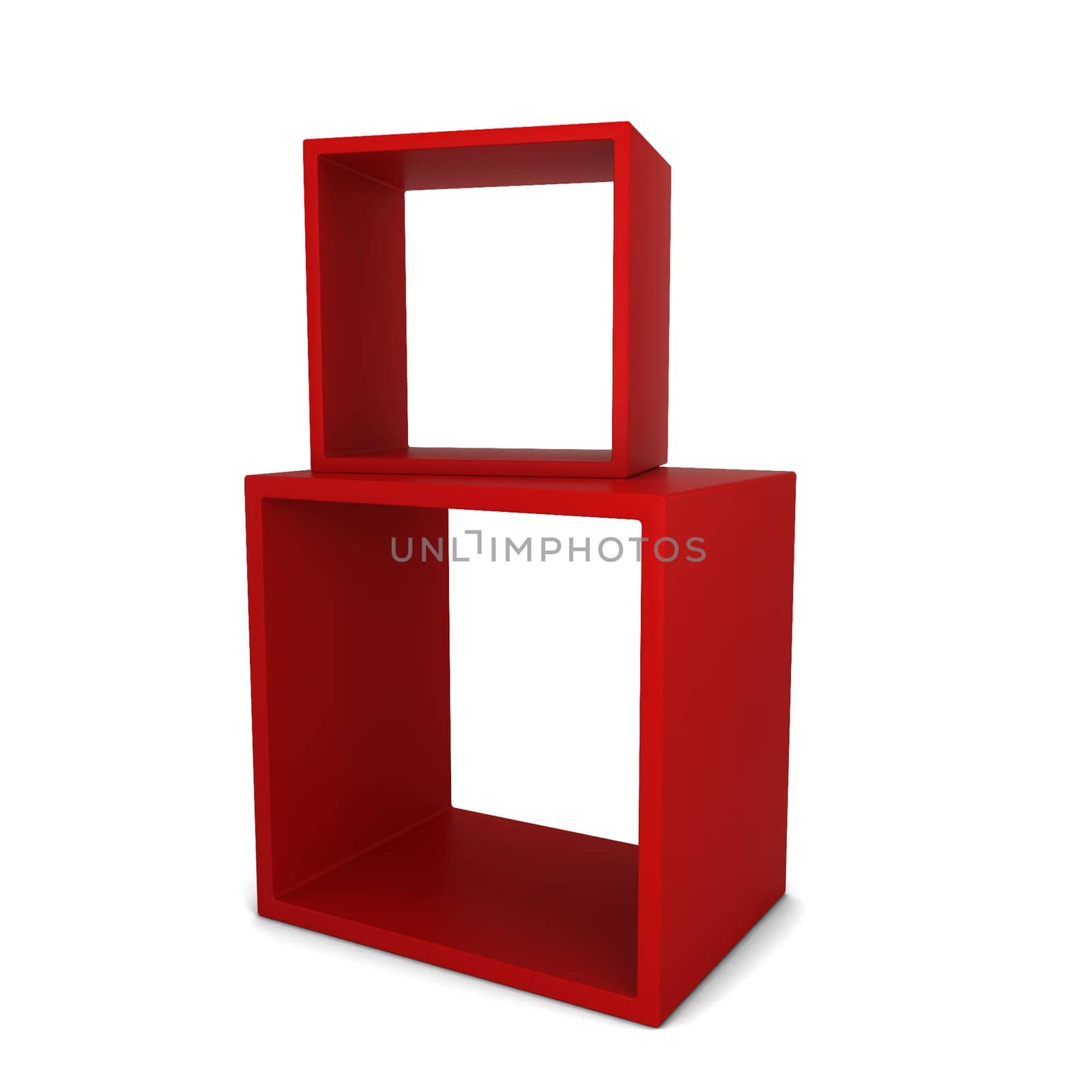 Display cubes. 3d illustration isolated on white background