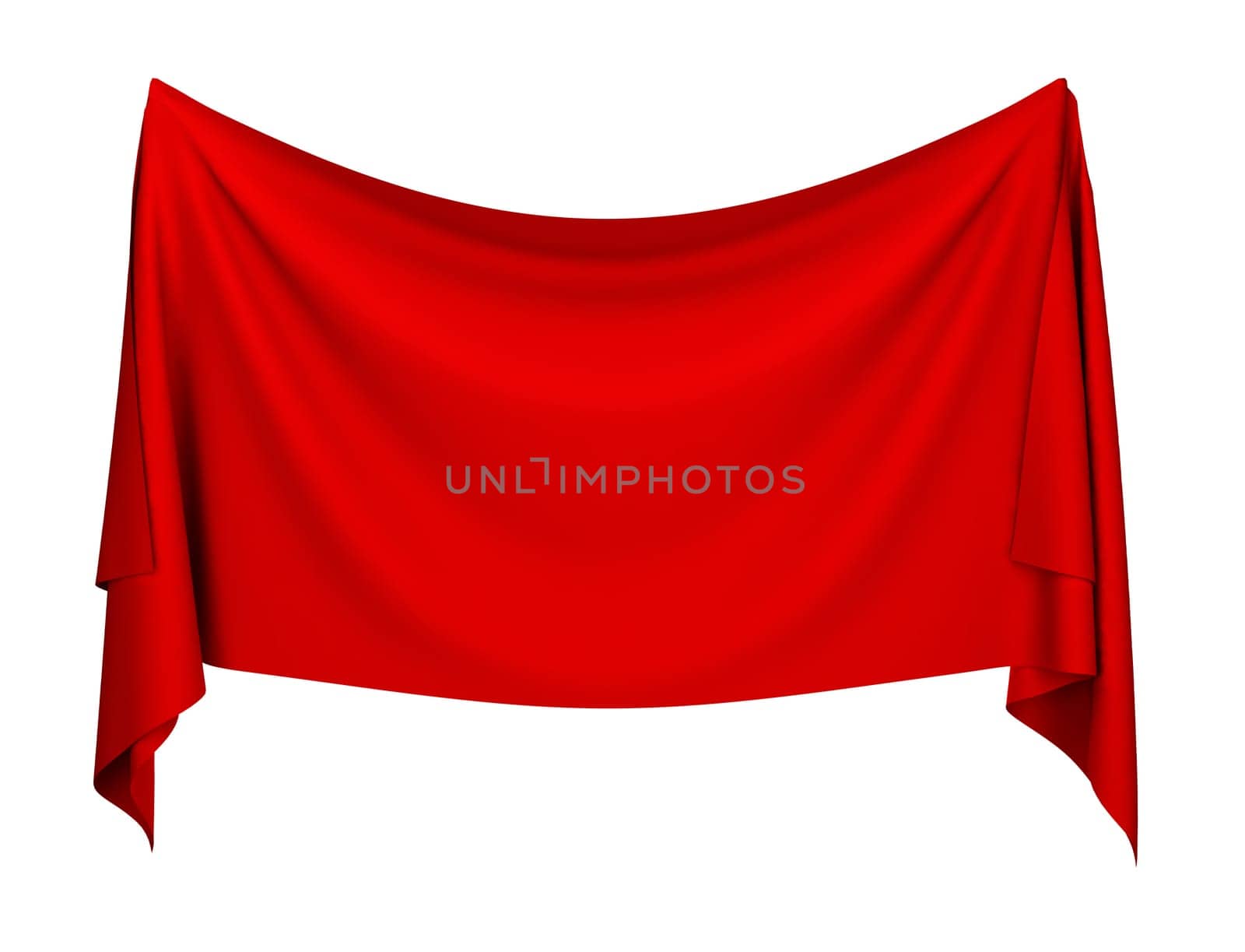 Cloth banner. 3d illustration isolated on white background