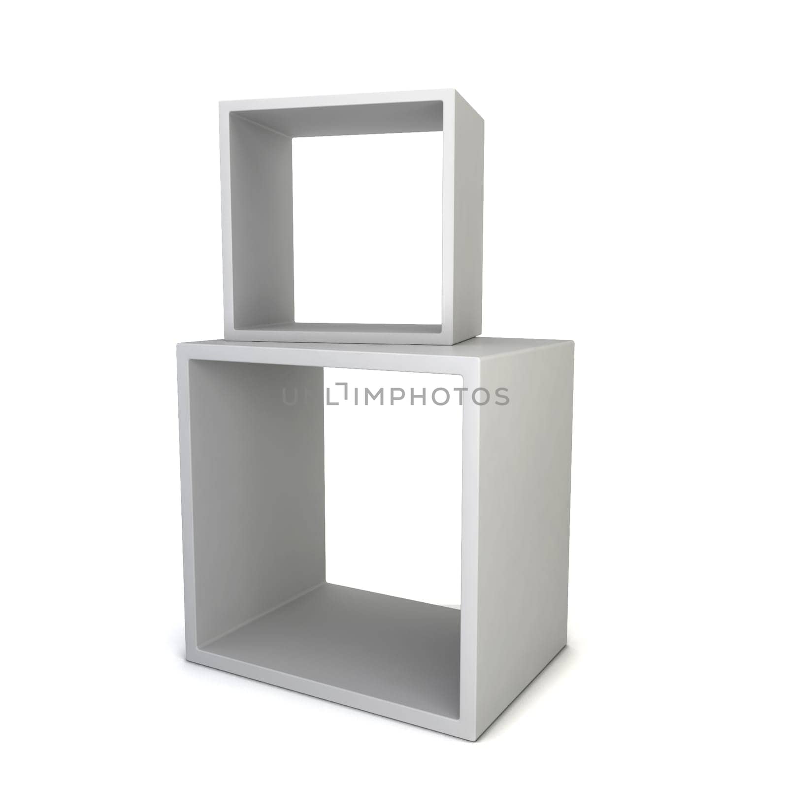 Display cubes. 3d illustration isolated on white background