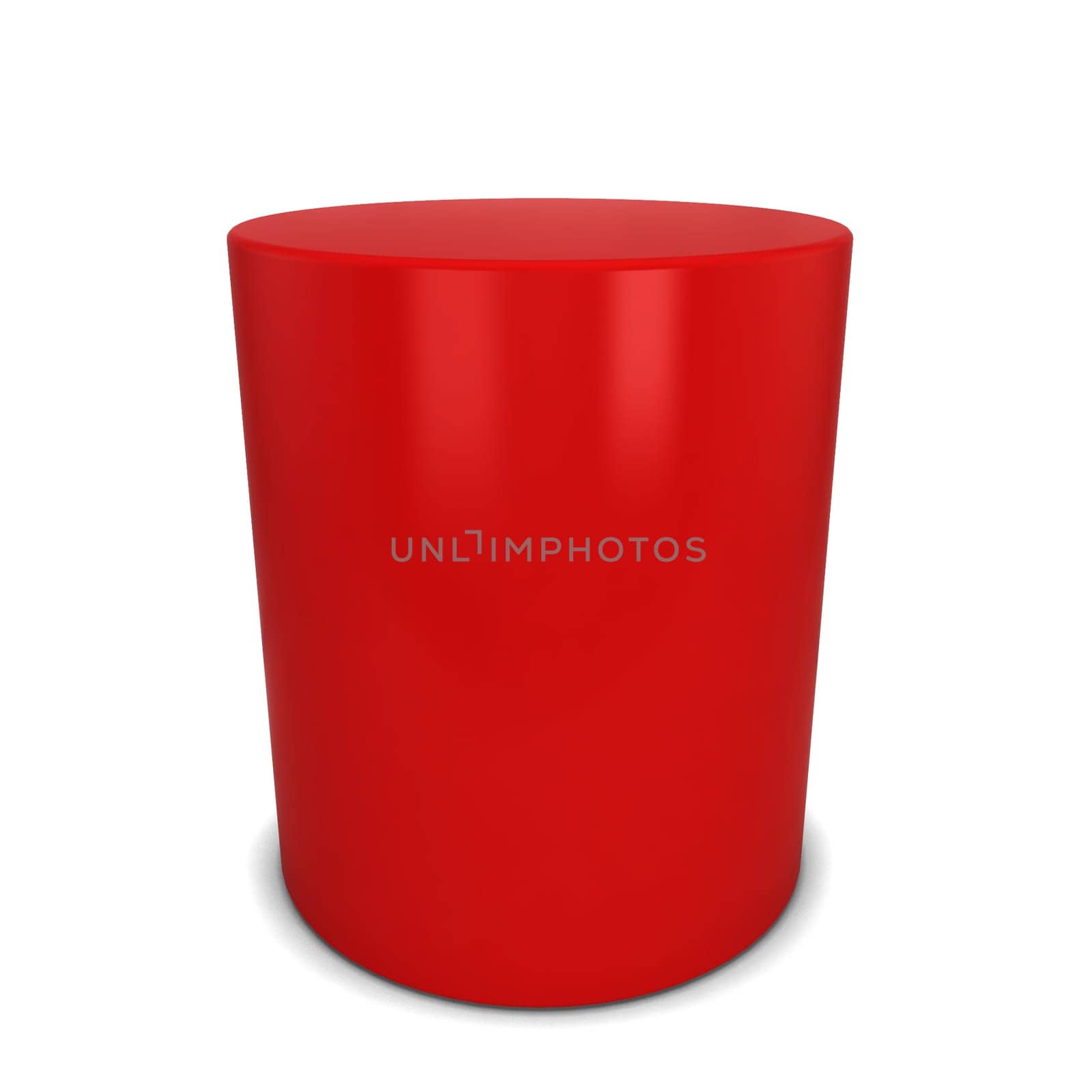 Red cylinder. 3d illustration isolated on white background
