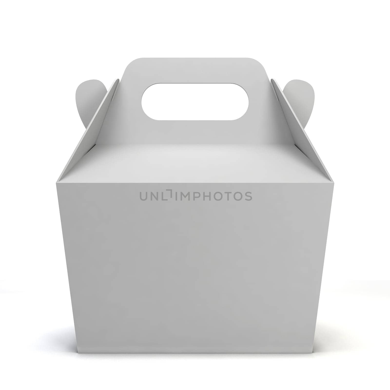 Blank food box. 3d illustration isolated on white background
