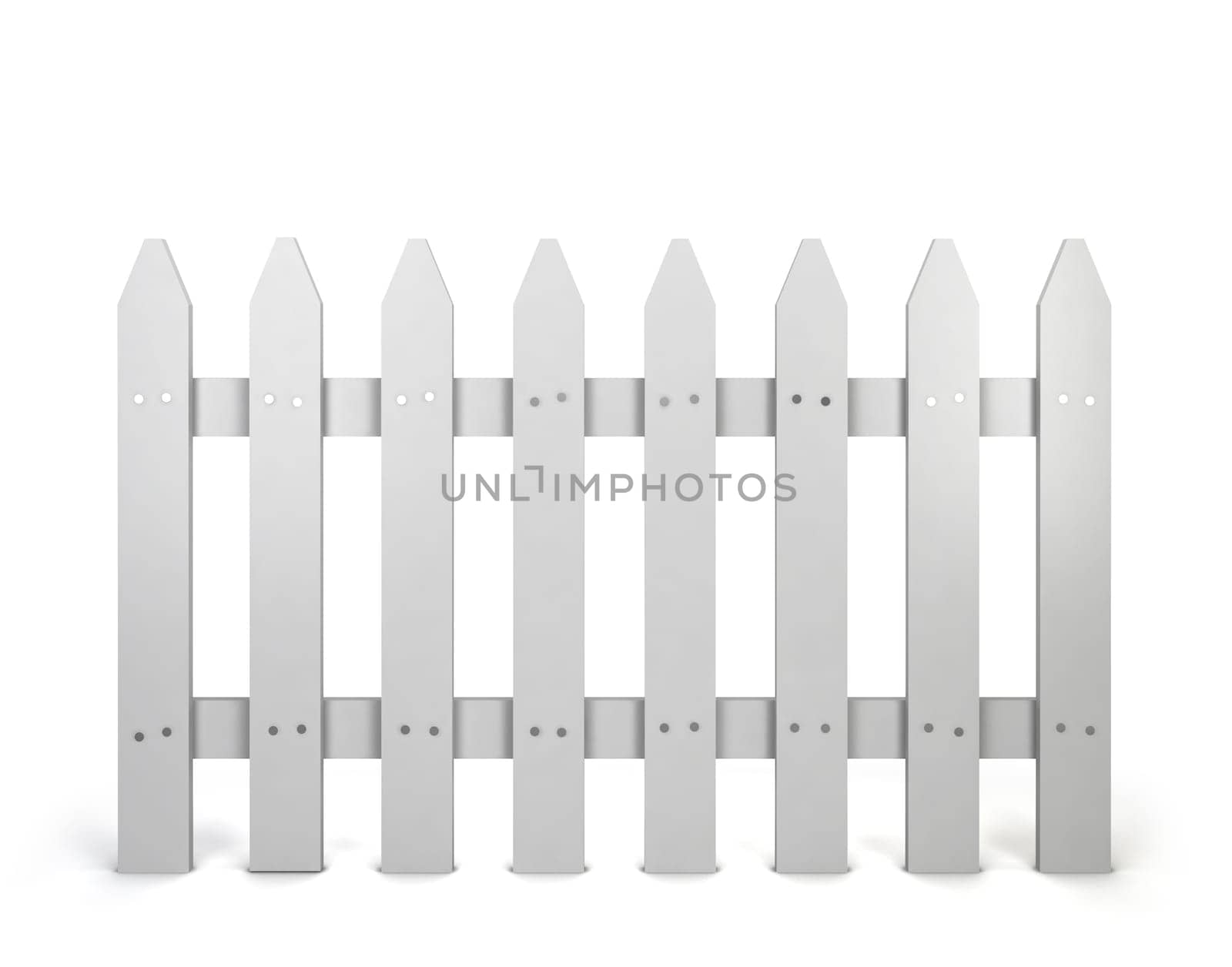 White fence. 3d illustration isolated on white background