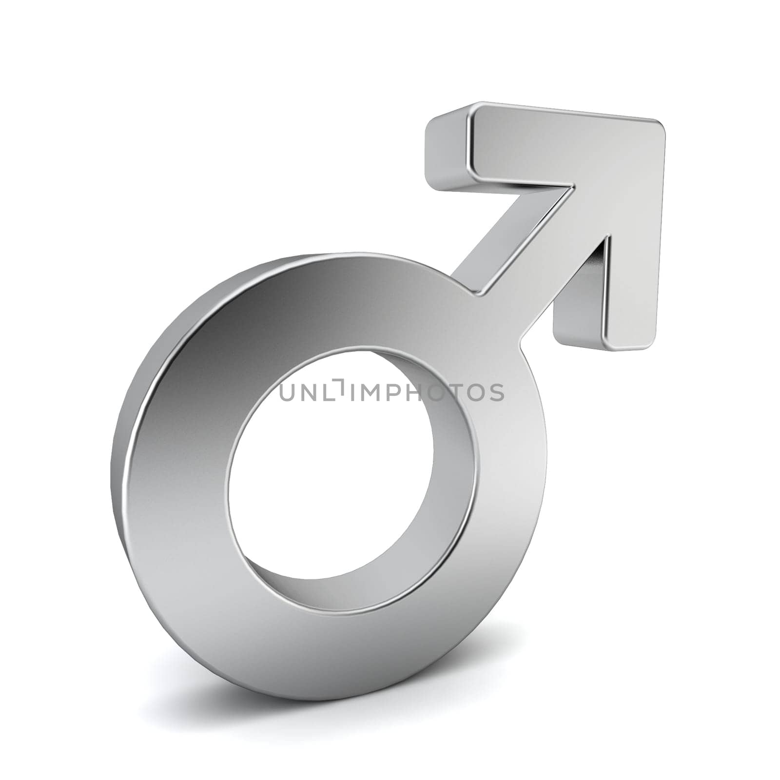 Male symbol. 3d illustration on white background