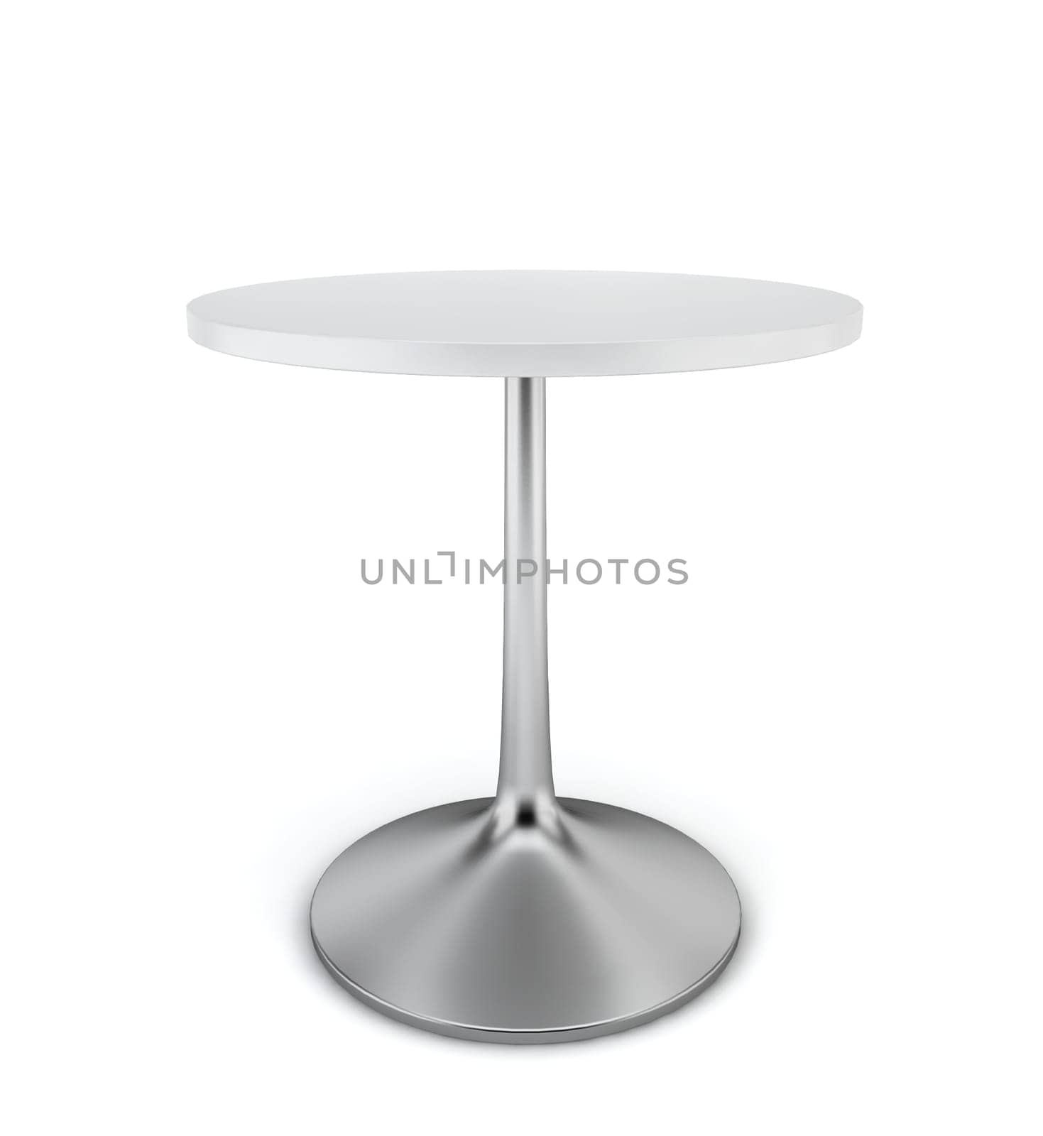 Round table. 3d illustration on white background