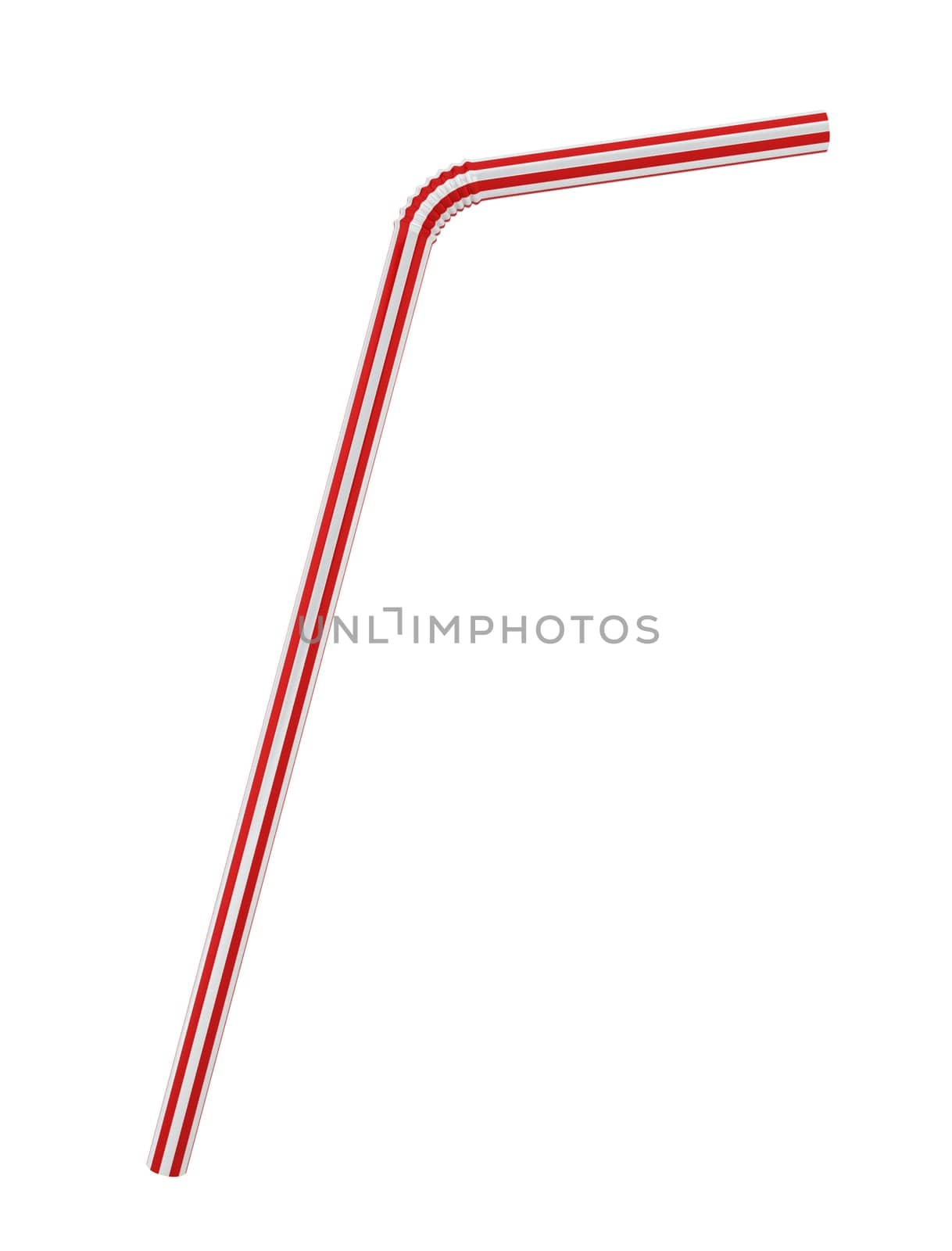 Drinking straw. 3d illustration on white background
