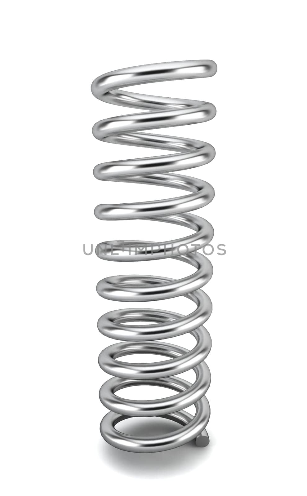 Steel spring. 3d illustration on white background