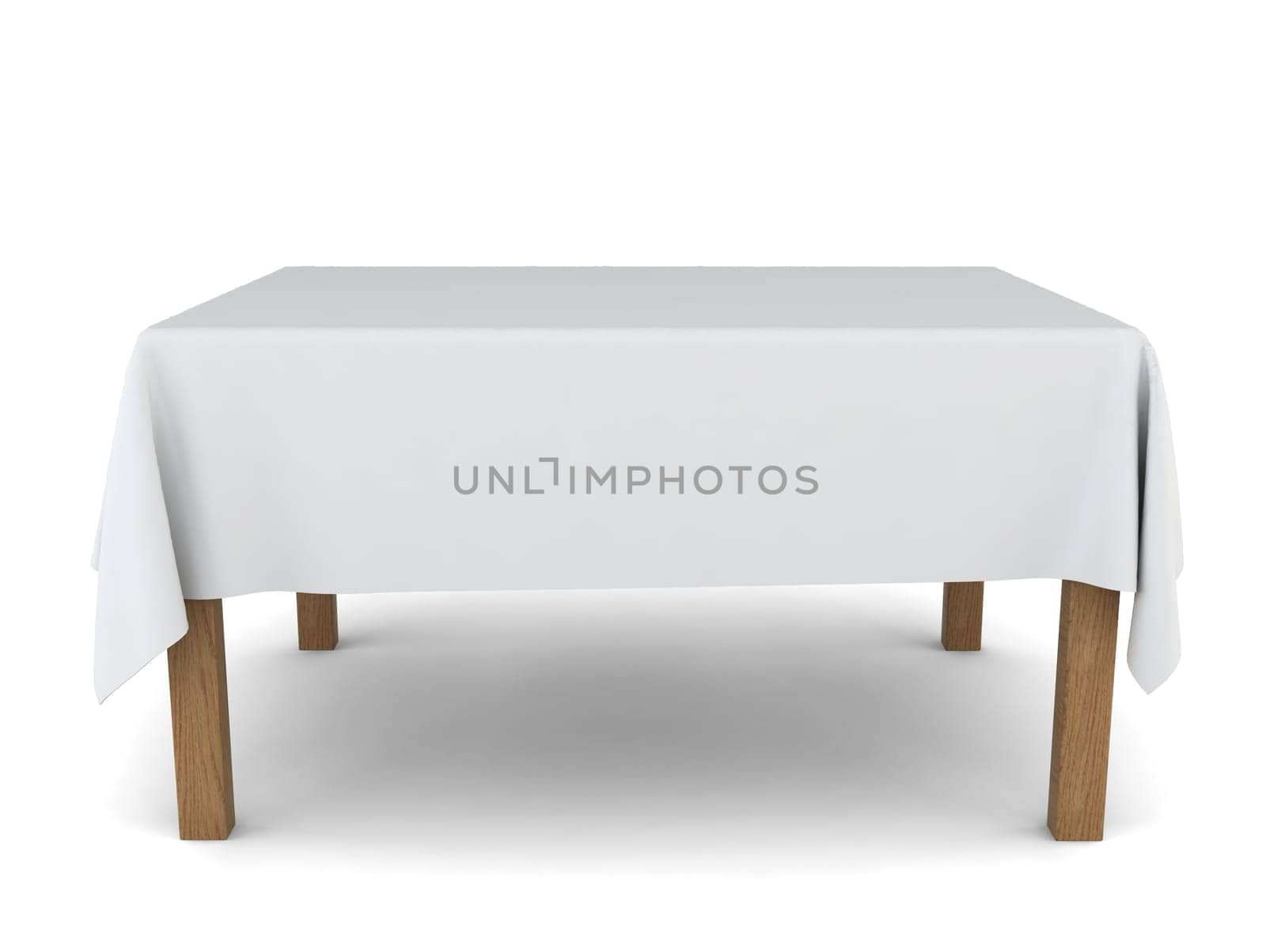 Dining table. 3d illustration on white background