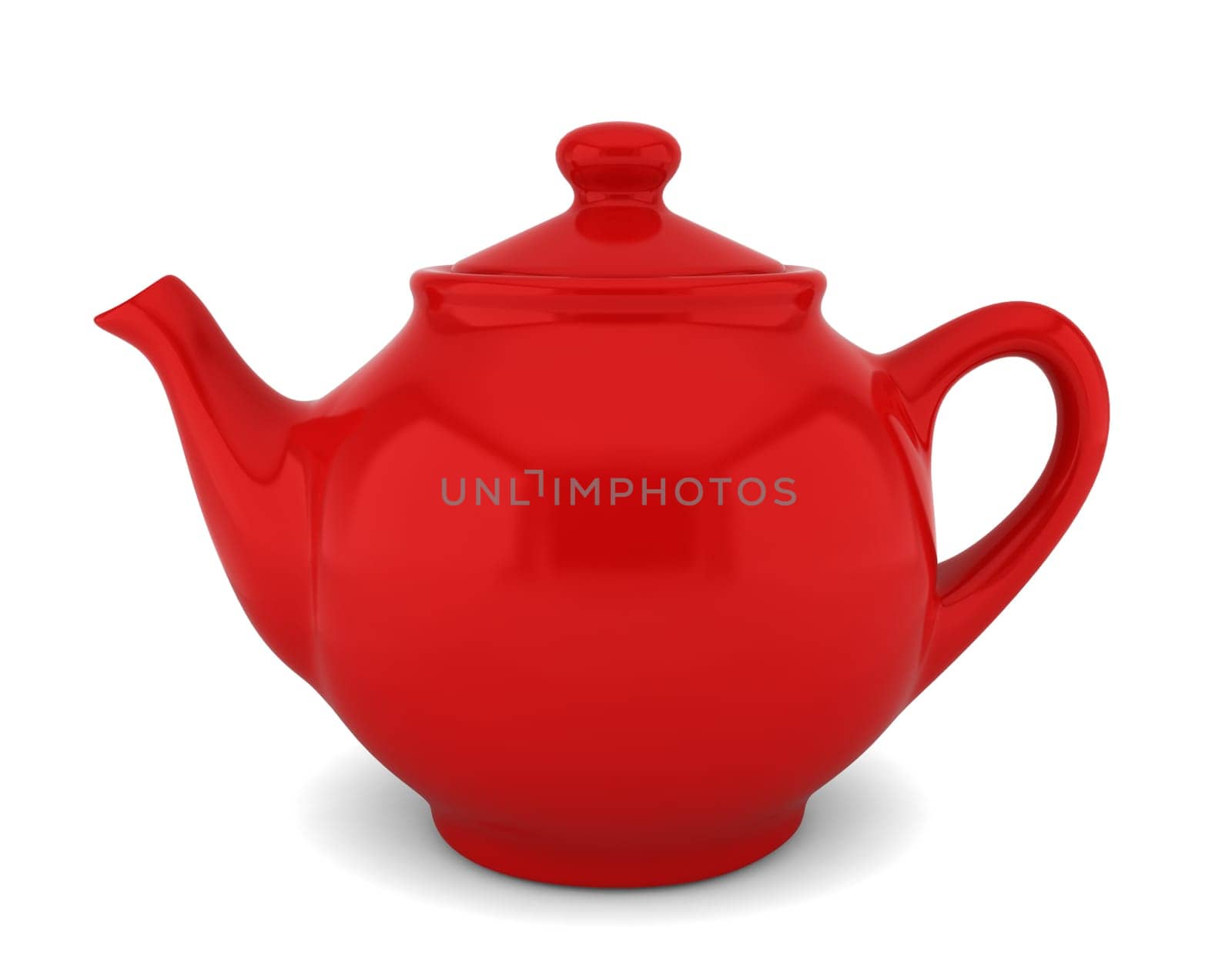 Teapot. 3d illustration on white background