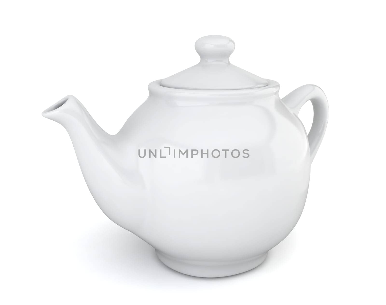 Teapot. 3d illustration on white background