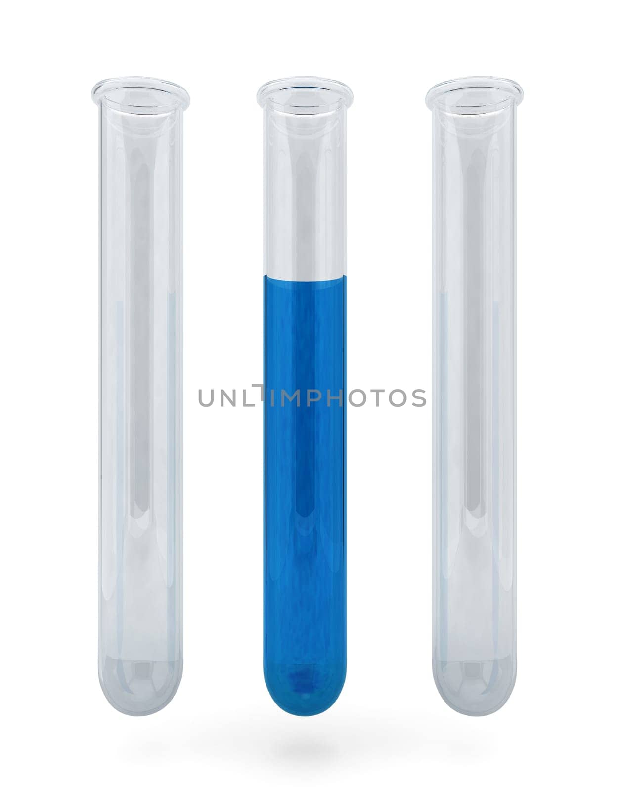 Test tubes. 3d illustration on white background