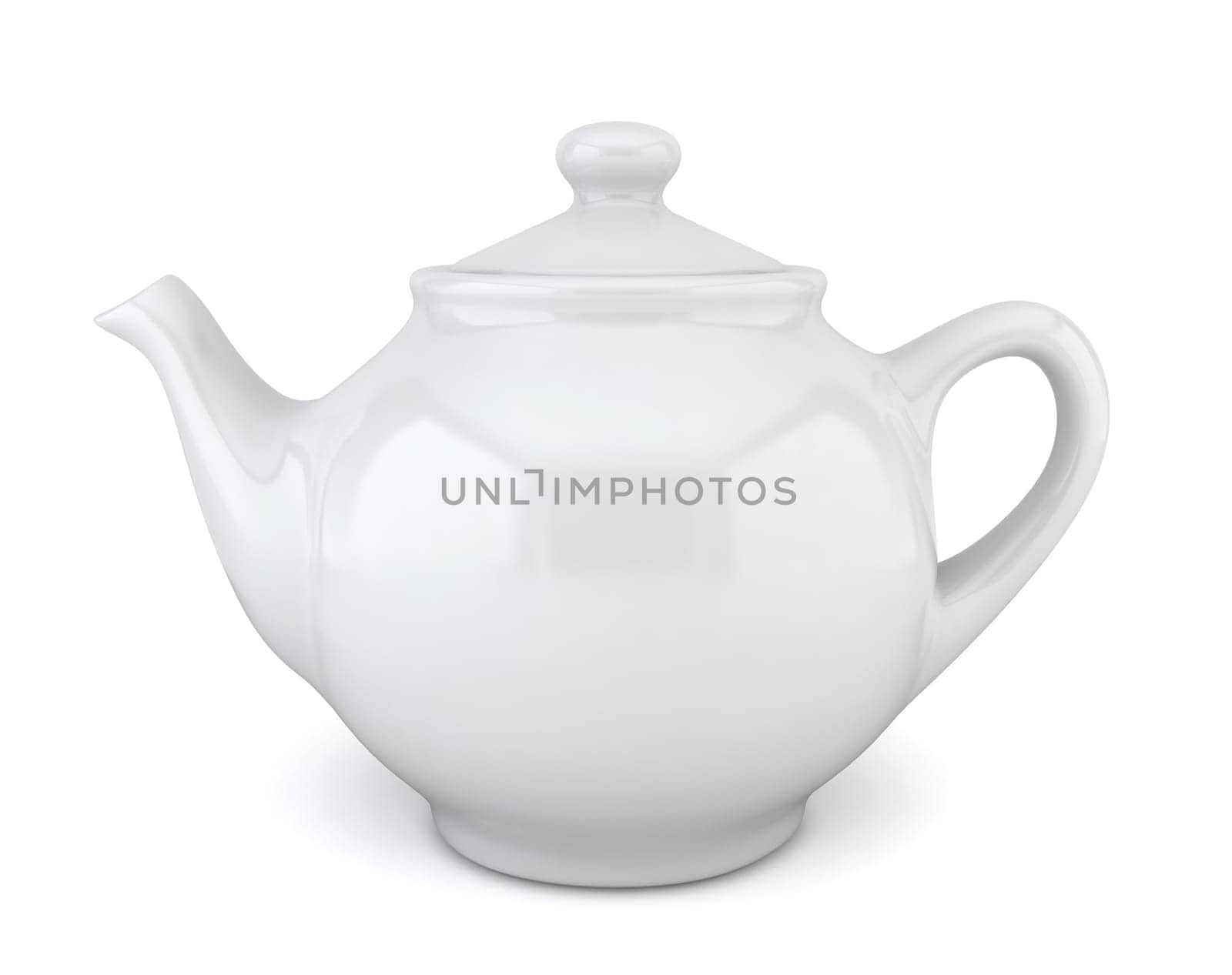 Teapot. 3d illustration on white background