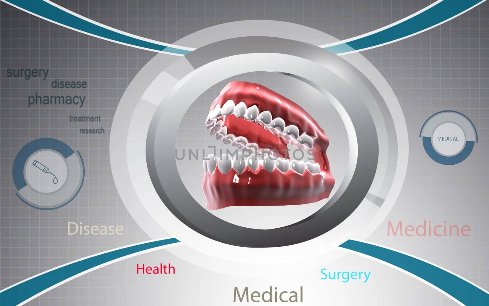 Digital illustration of Mouth in color background