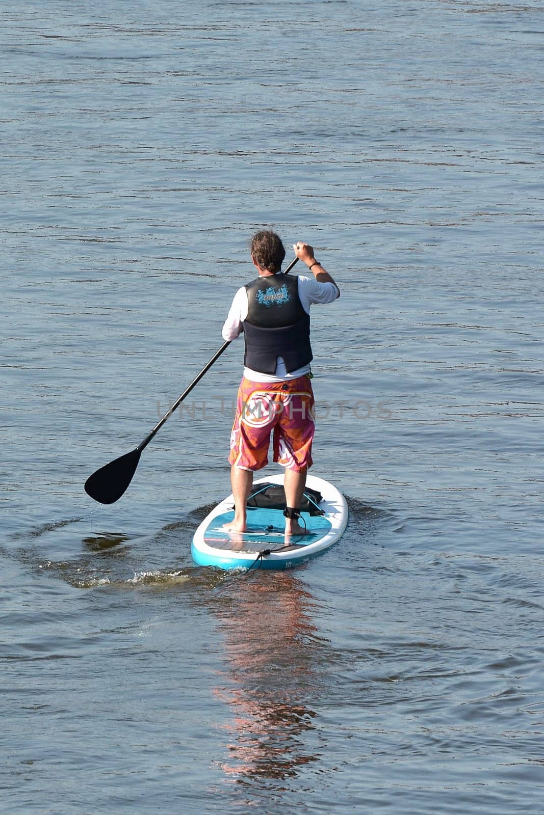 Stand Up Paddling on the Elbe near Magdeburg