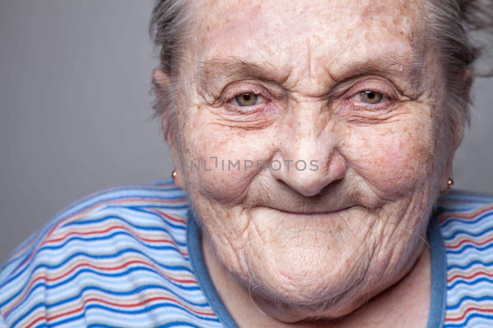 Closeup portrait of an elderly woman