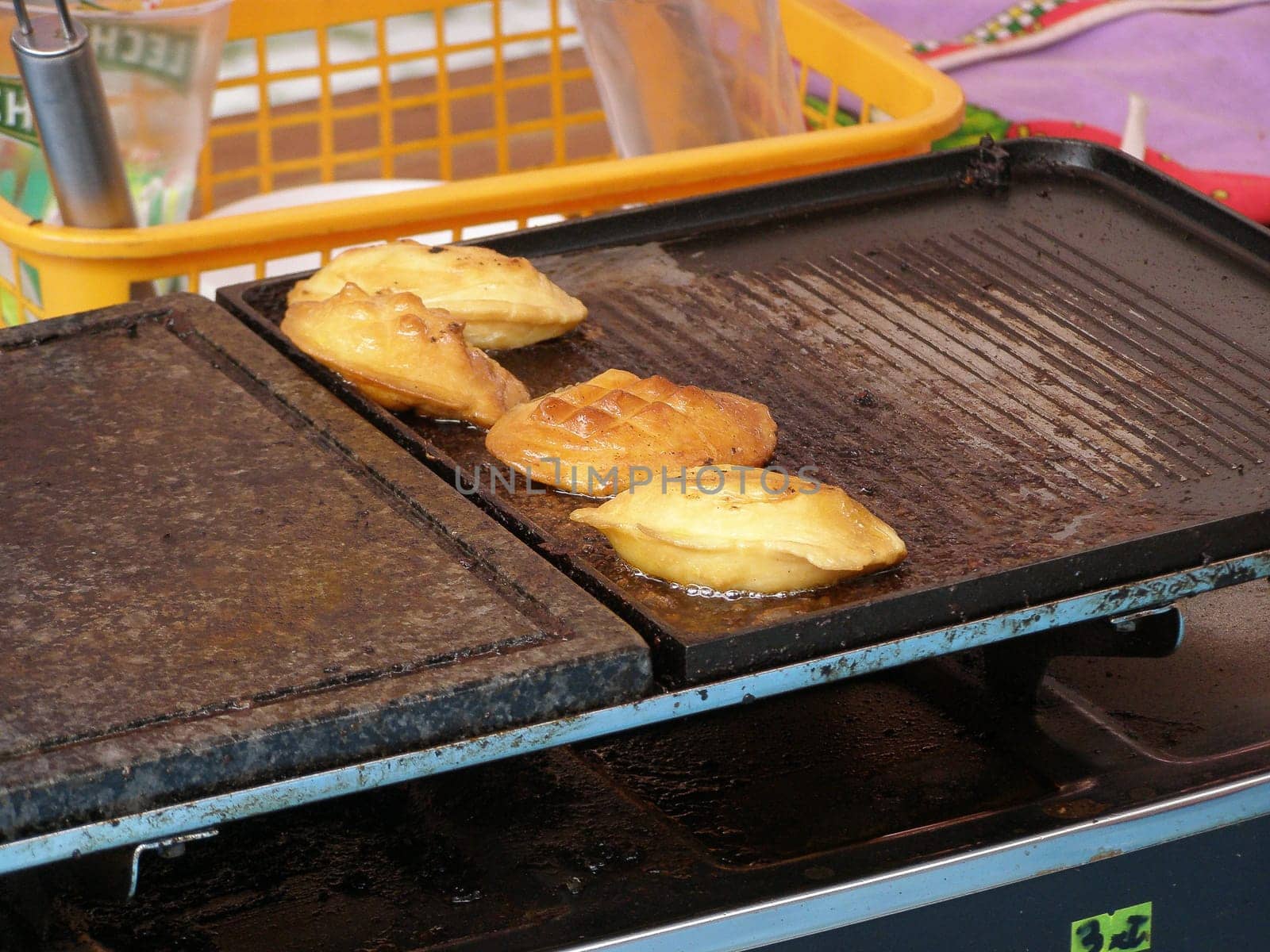Four cheese during barbeque cooking