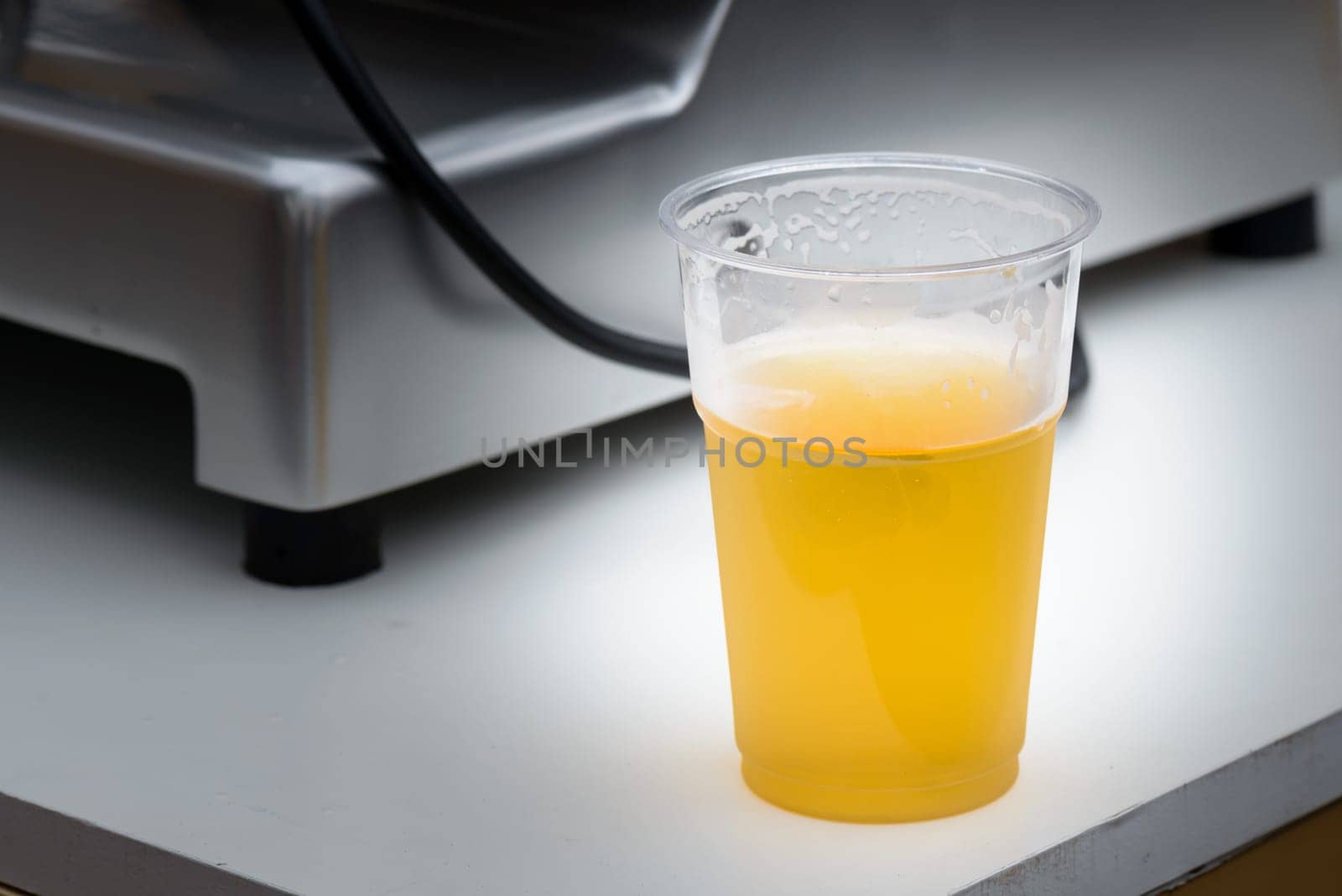 A glass of beer fresh and tasty on a village festival