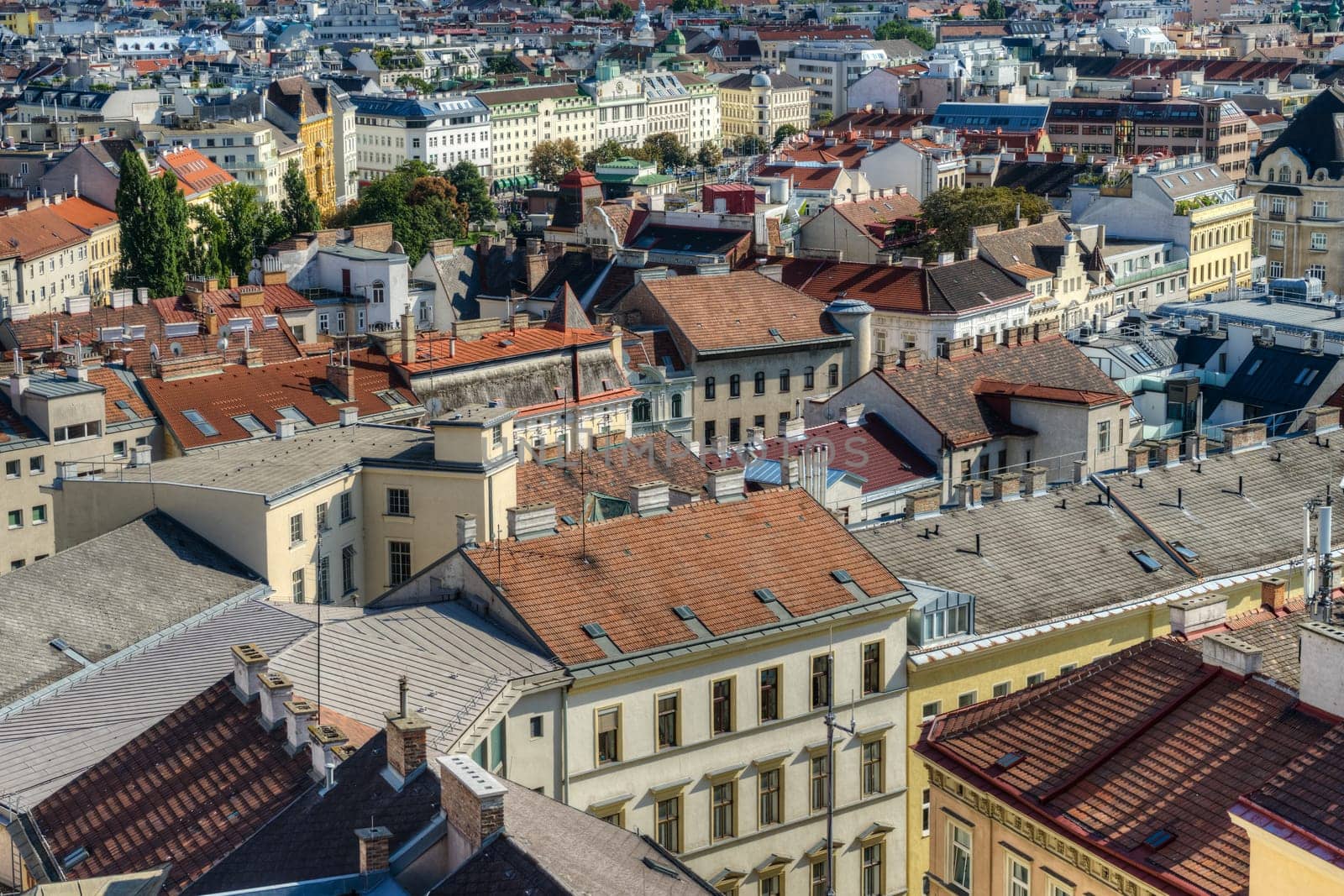 City,panorama of Vienna from a bird's eye view