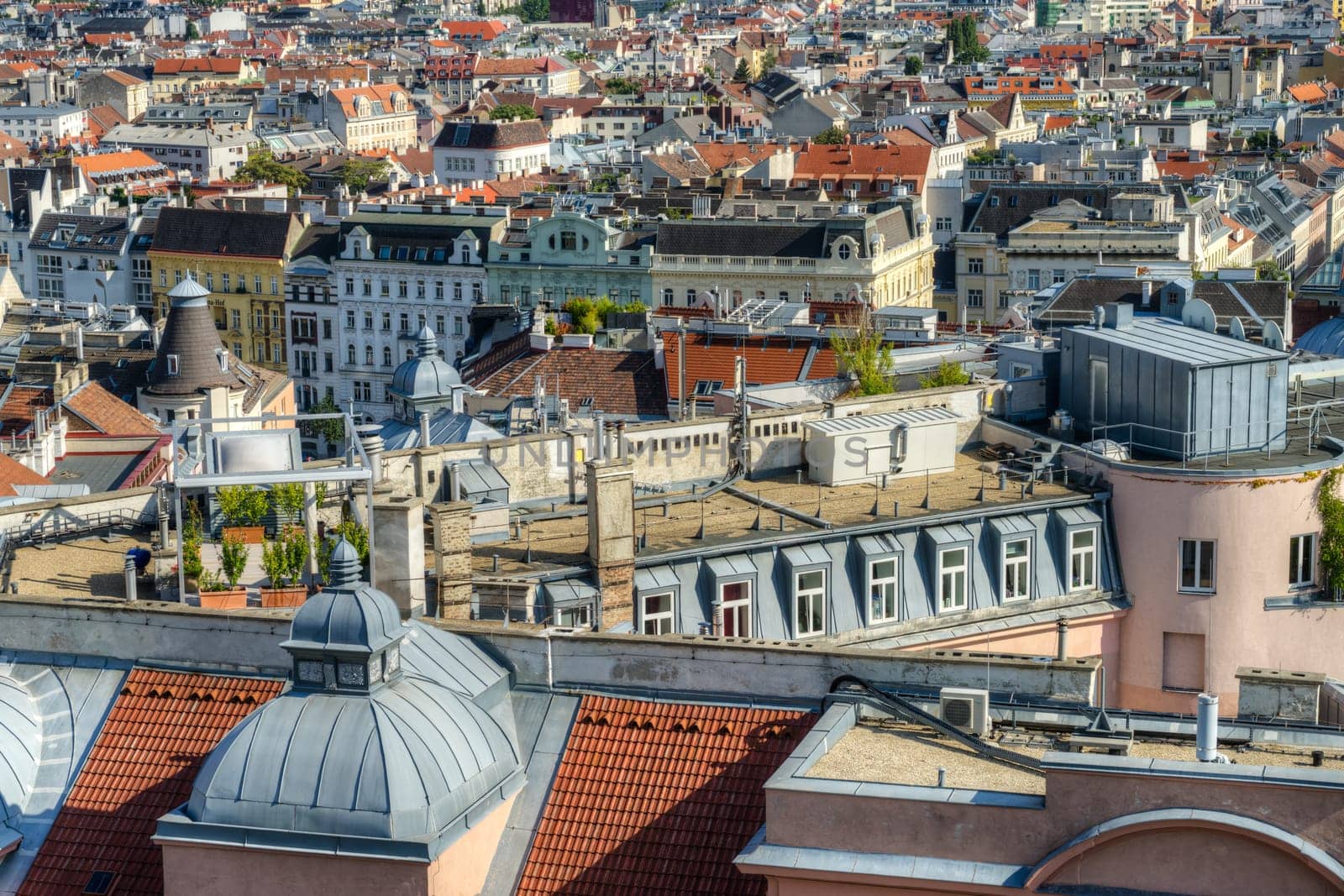 City,panorama of Vienna from a bird's eye view