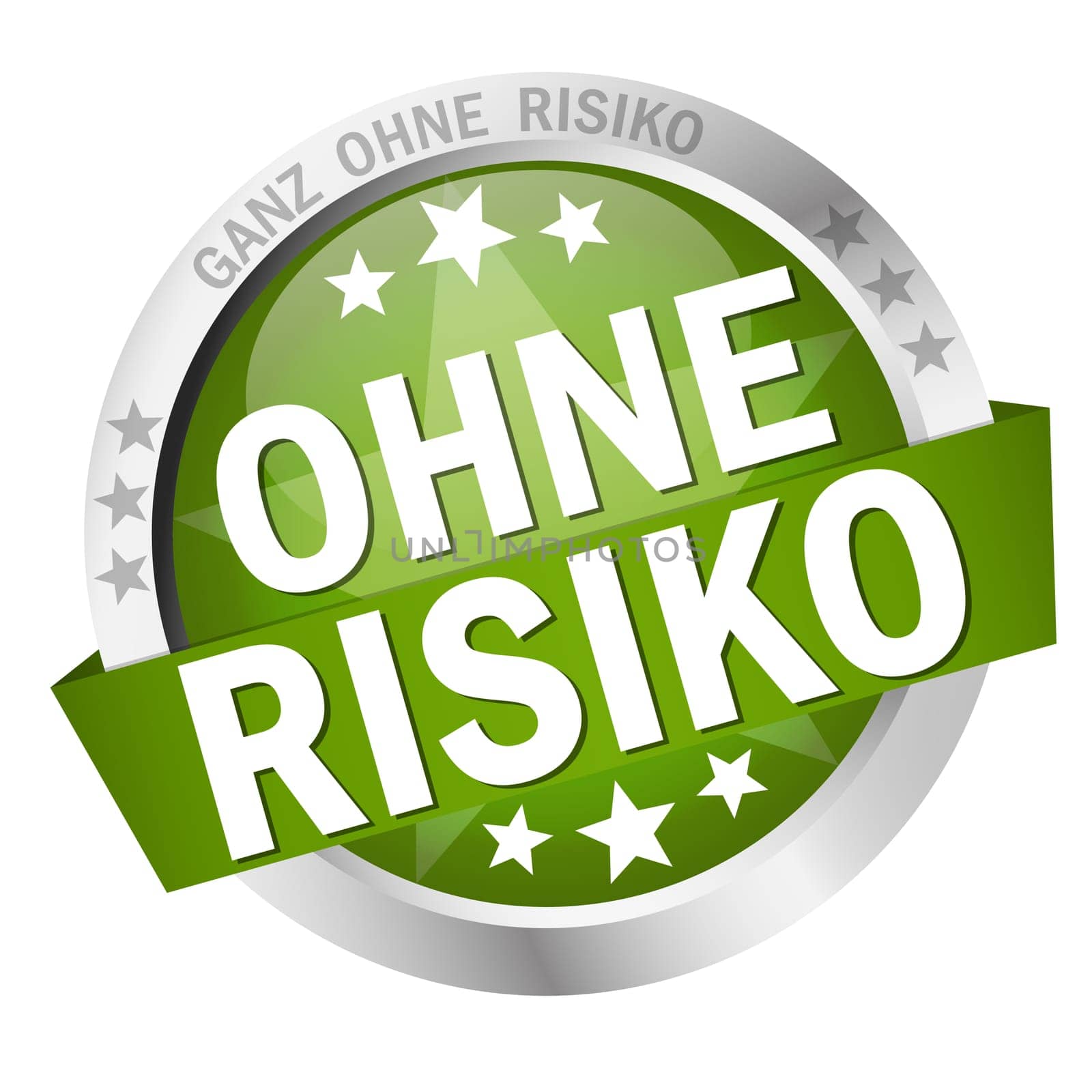 colored button with banner and text - No risk