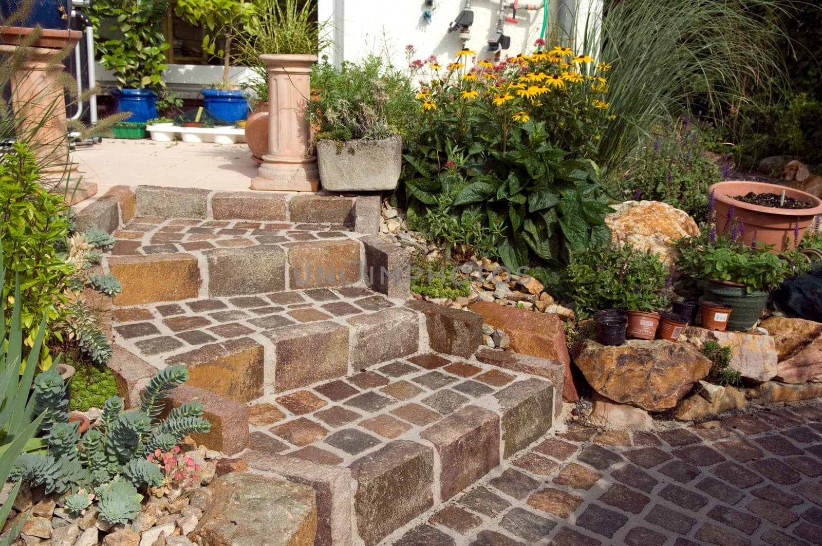 Garden staircase,finished,grouted,joint,garden path