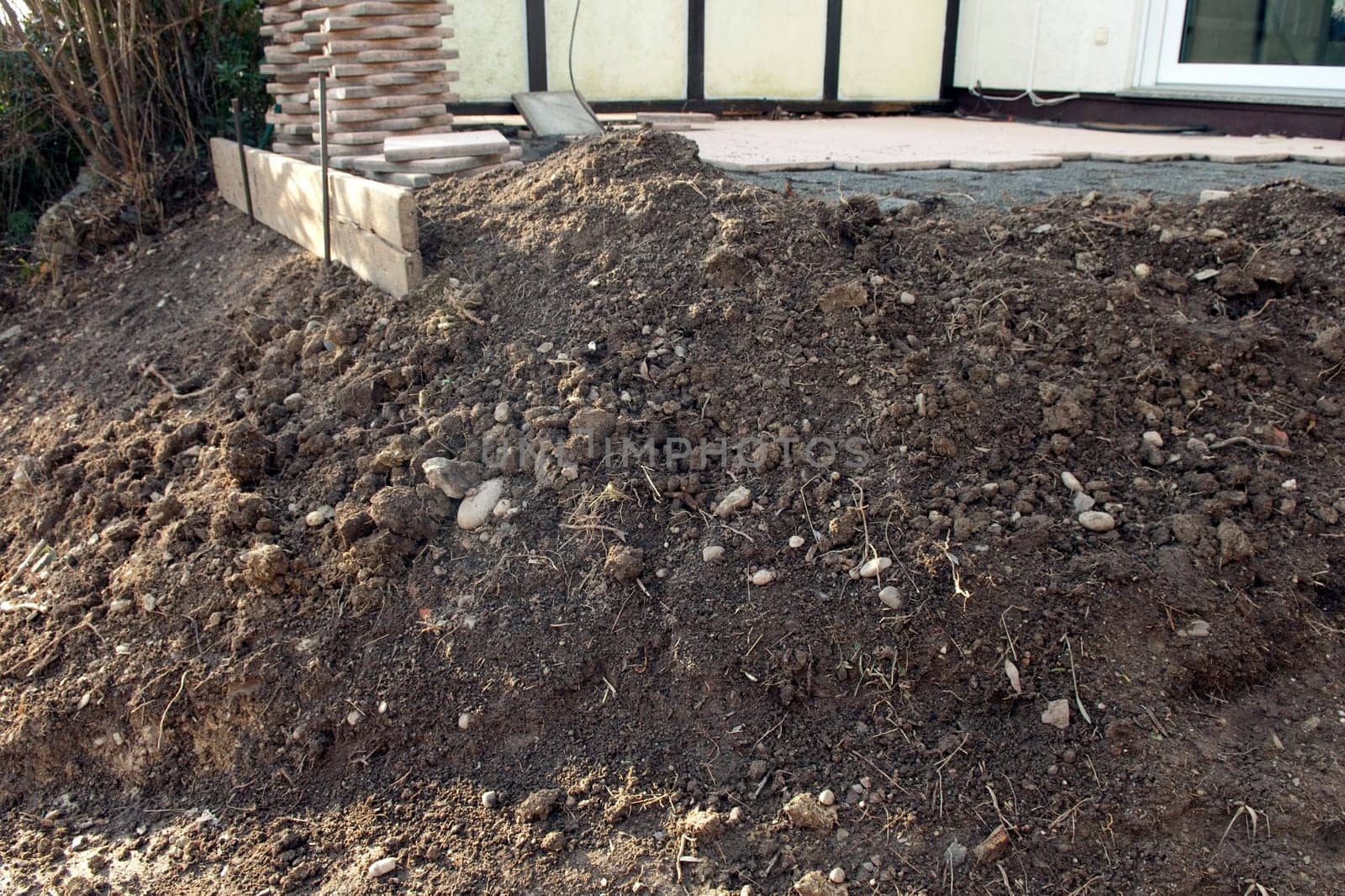 Steingarten  Bau, Bauphase, anlegen, neu