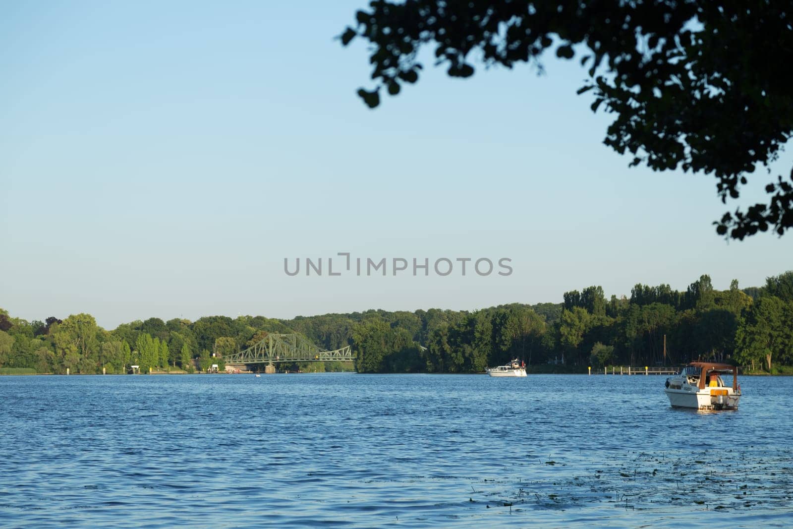 View over the Jungfernsee in Potsdam to the Glienicker Bridge