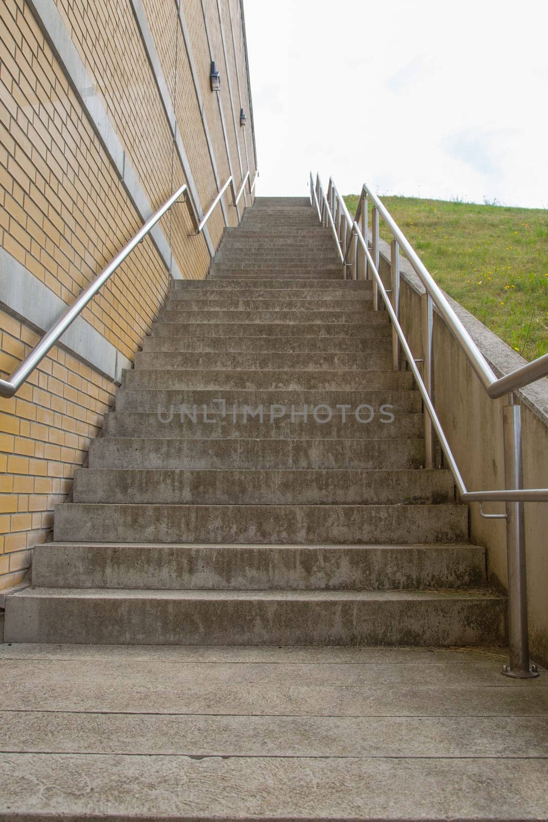 Long stairs up to the bridge of the Elbe-Havel Canal near Magdeburg