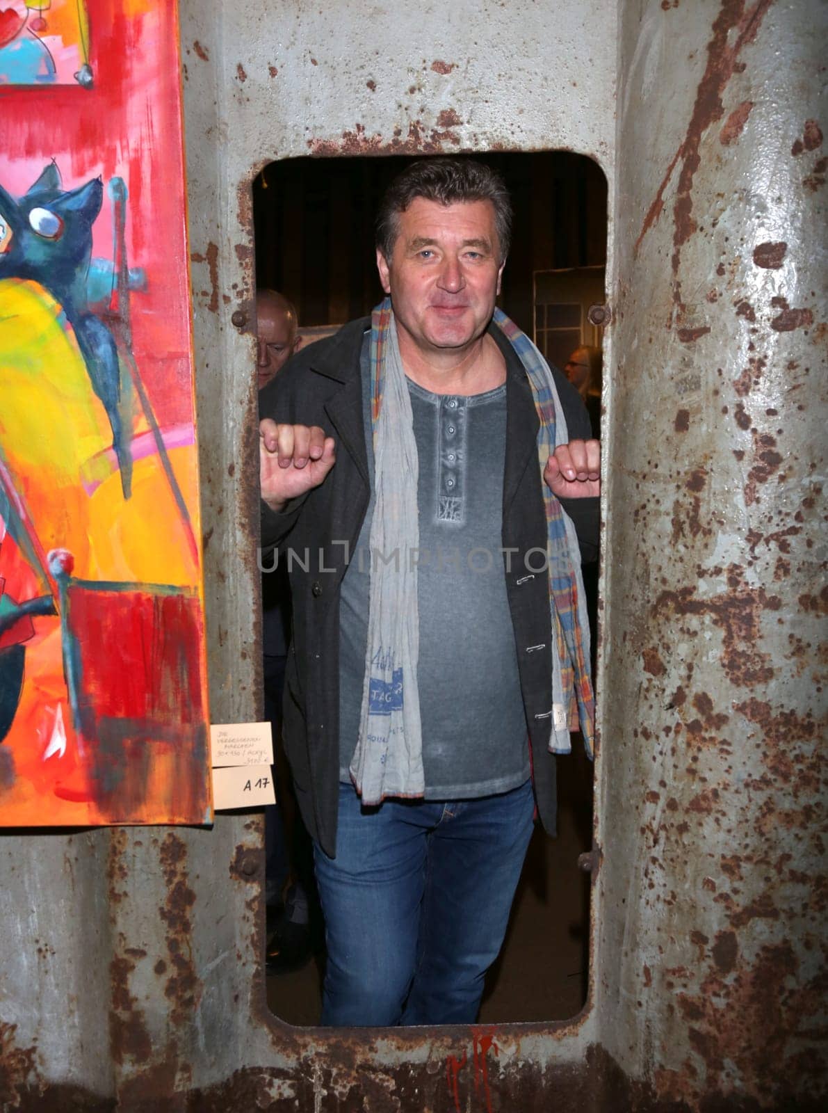 Bruno Apitz , Vernissage of 2 Maenner ,2 Artists ,2 Worlds at Cap San Diego in Hamburg on 09.09.2015