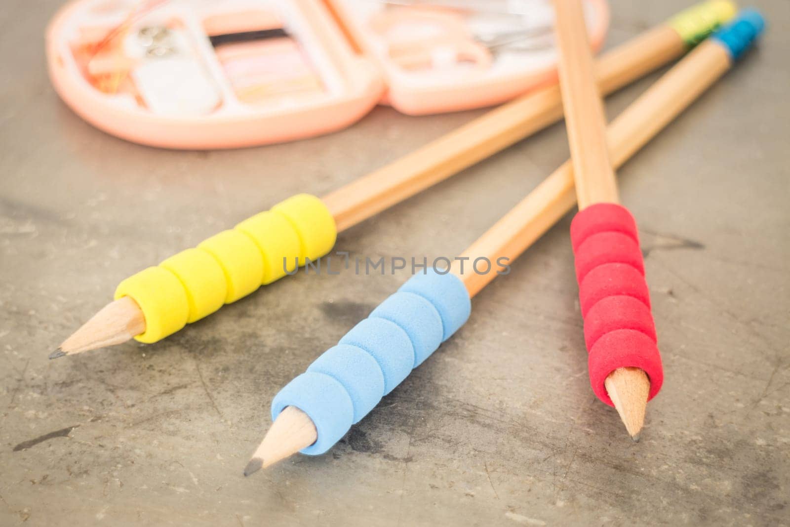 Creative working table of designer, stock photo