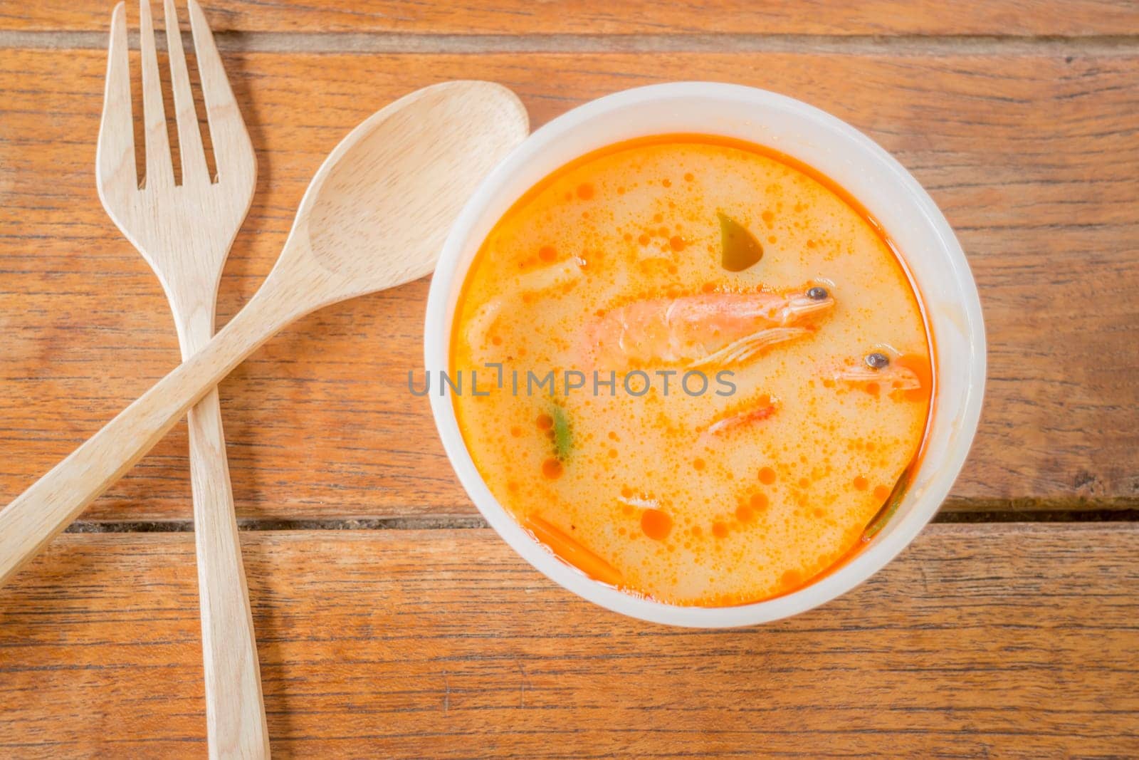 Spicy shrimp soup thai traditional cuisine, stock photo