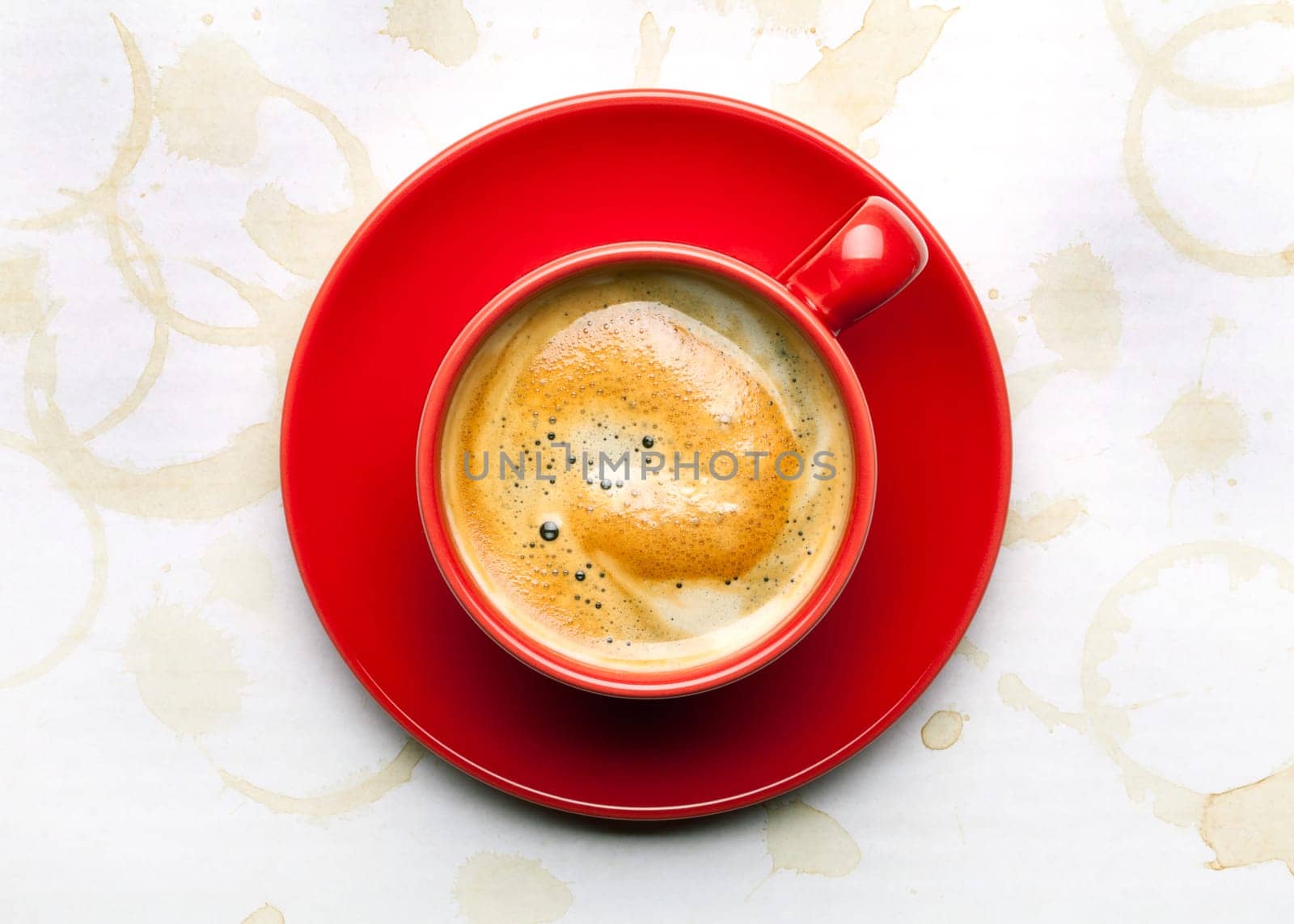 Coffee cup with coffee stains background