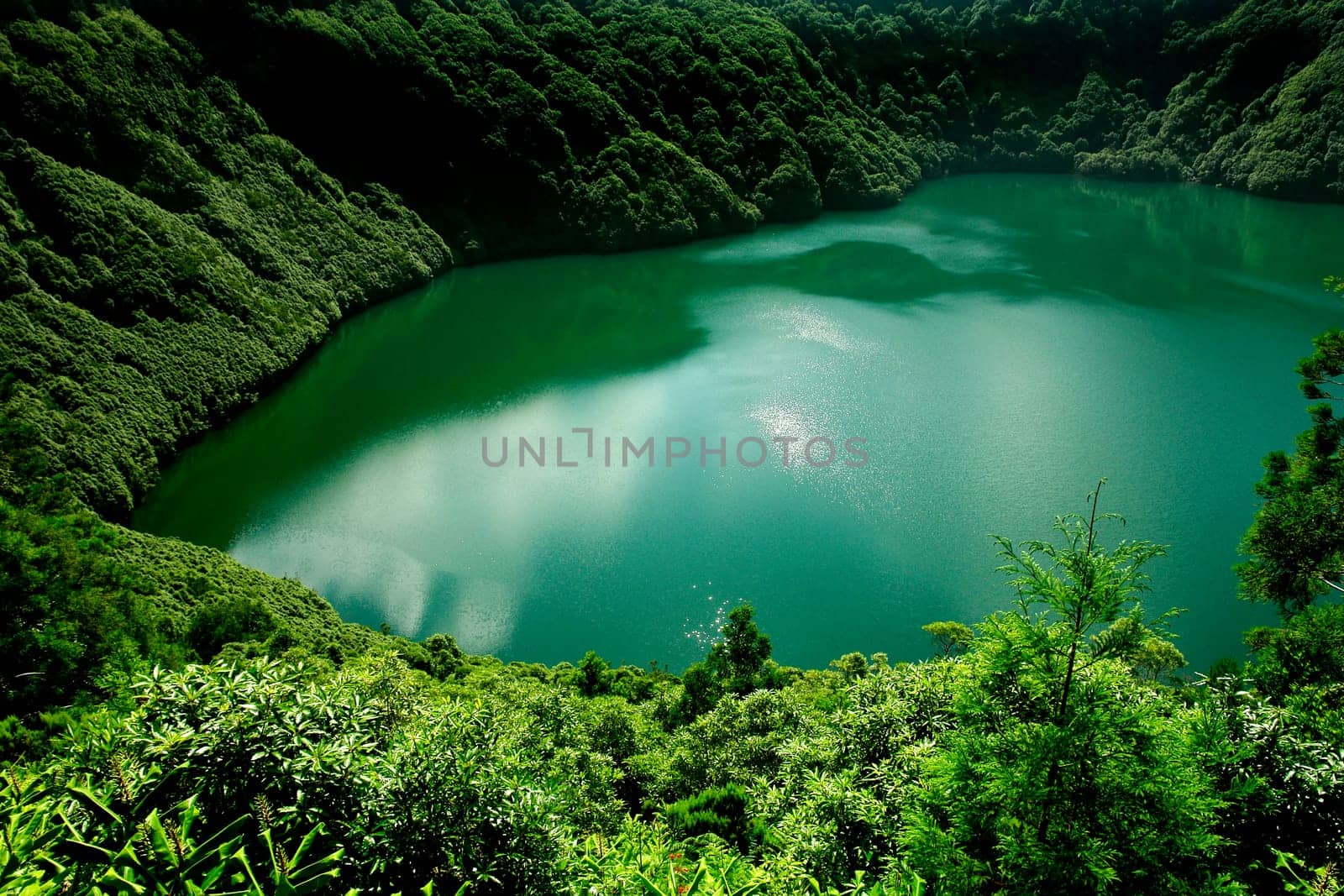 azores lake of sao goncalo in s miguel island