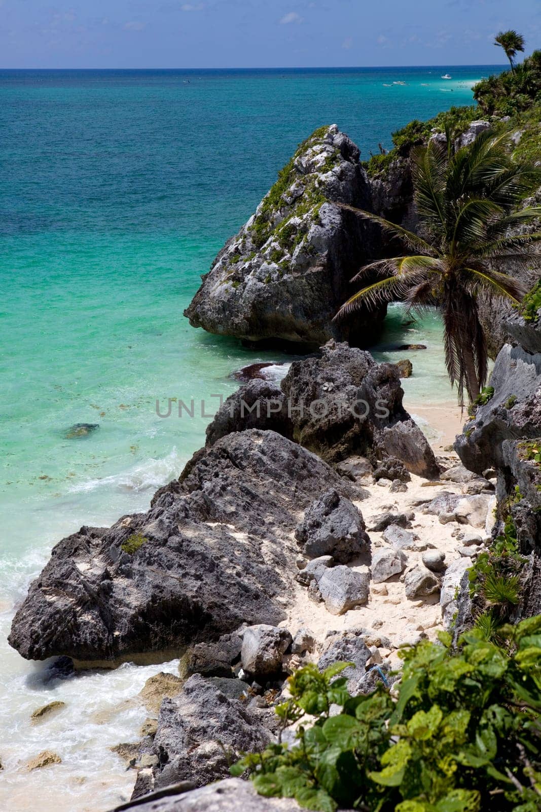 small Mexico beach at Tulum ruins, Yucatan