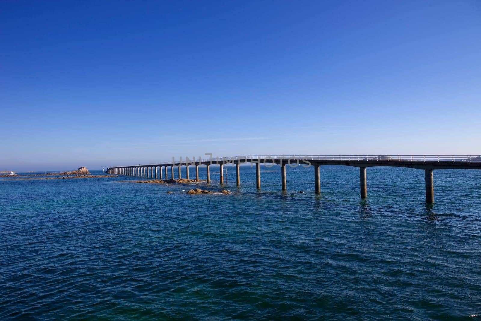 famous roscoff bridge in the north of france