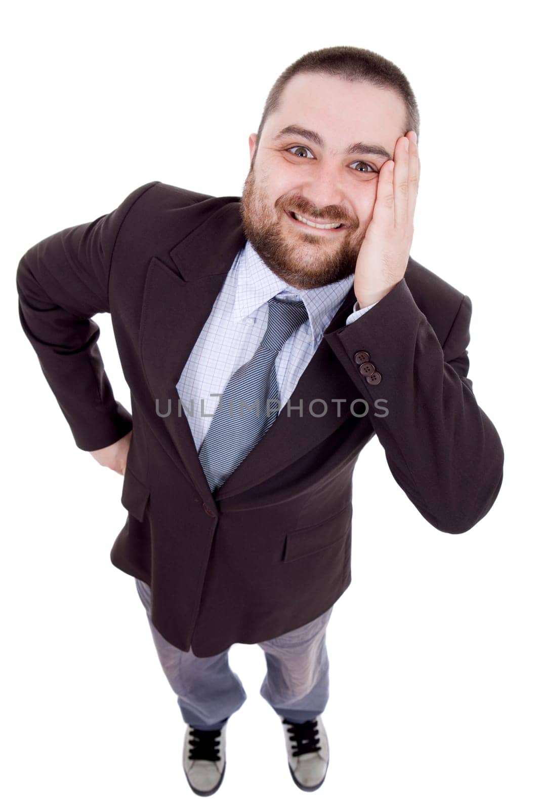 young business man full body isolated on white background