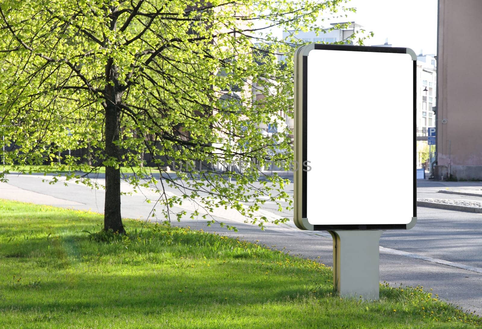 Blank billboard on a street