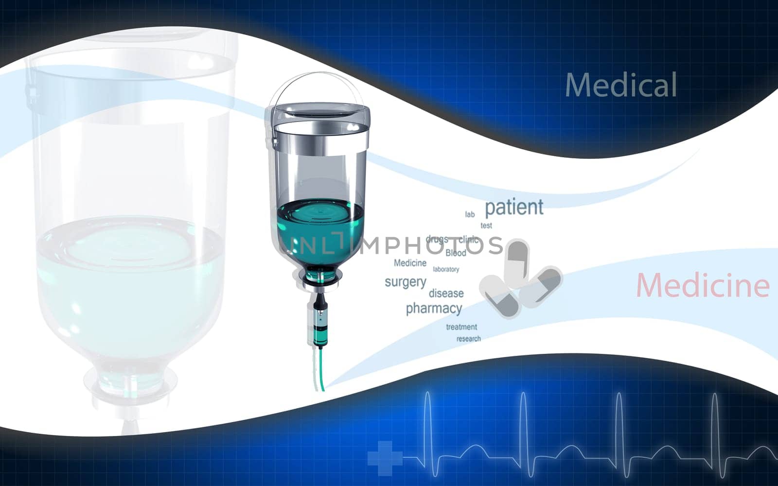 Digital illustration of drip in colour background