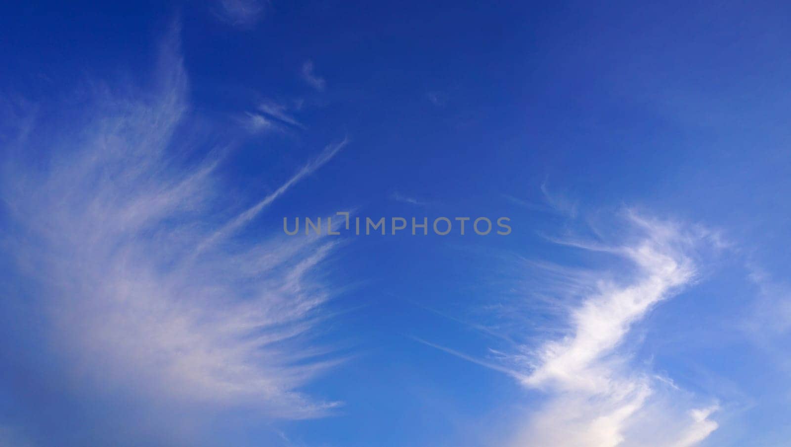 Blue sky baackground and clouds near Piran in Slovenia