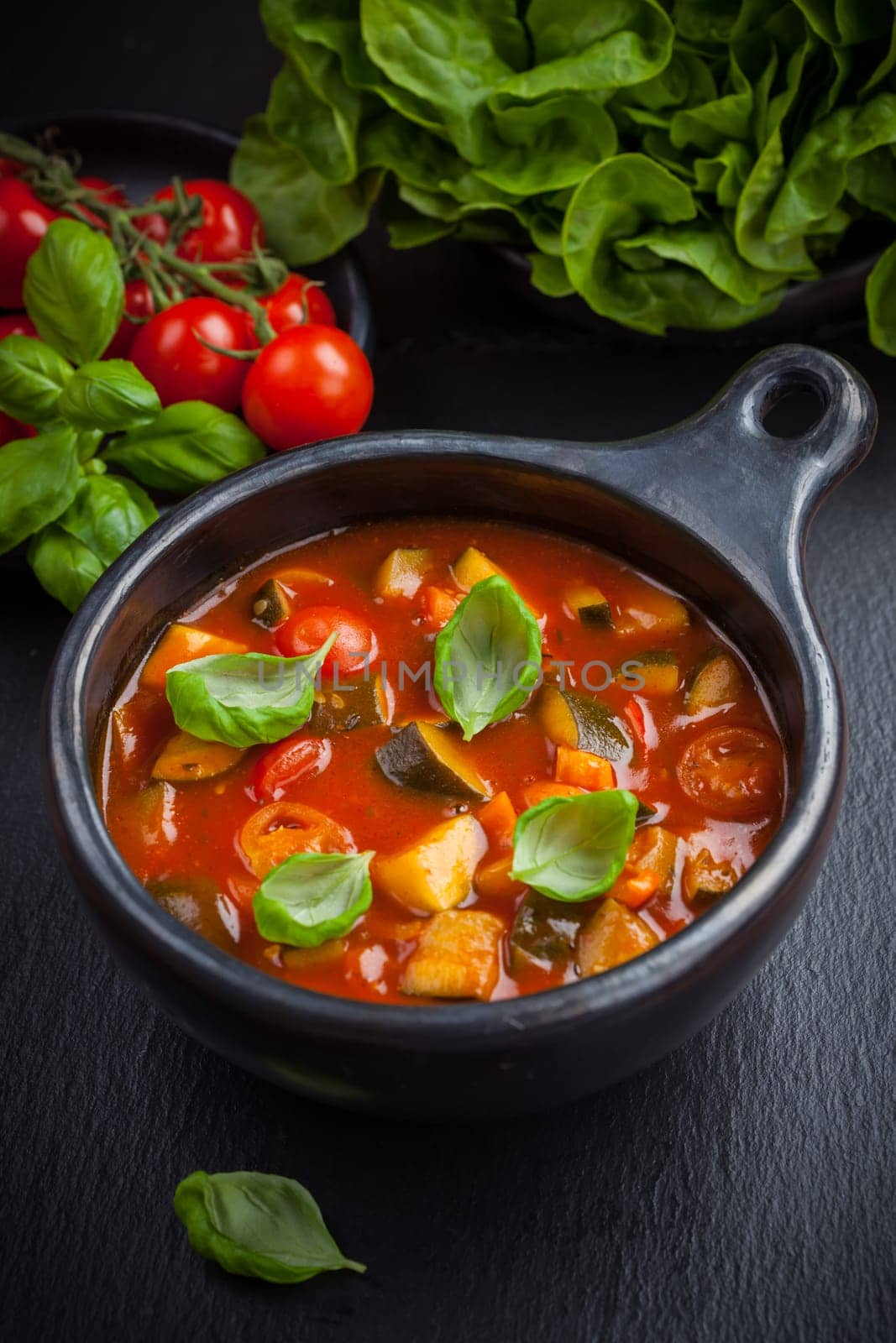 Ratatouille - vegetable stew with basil
