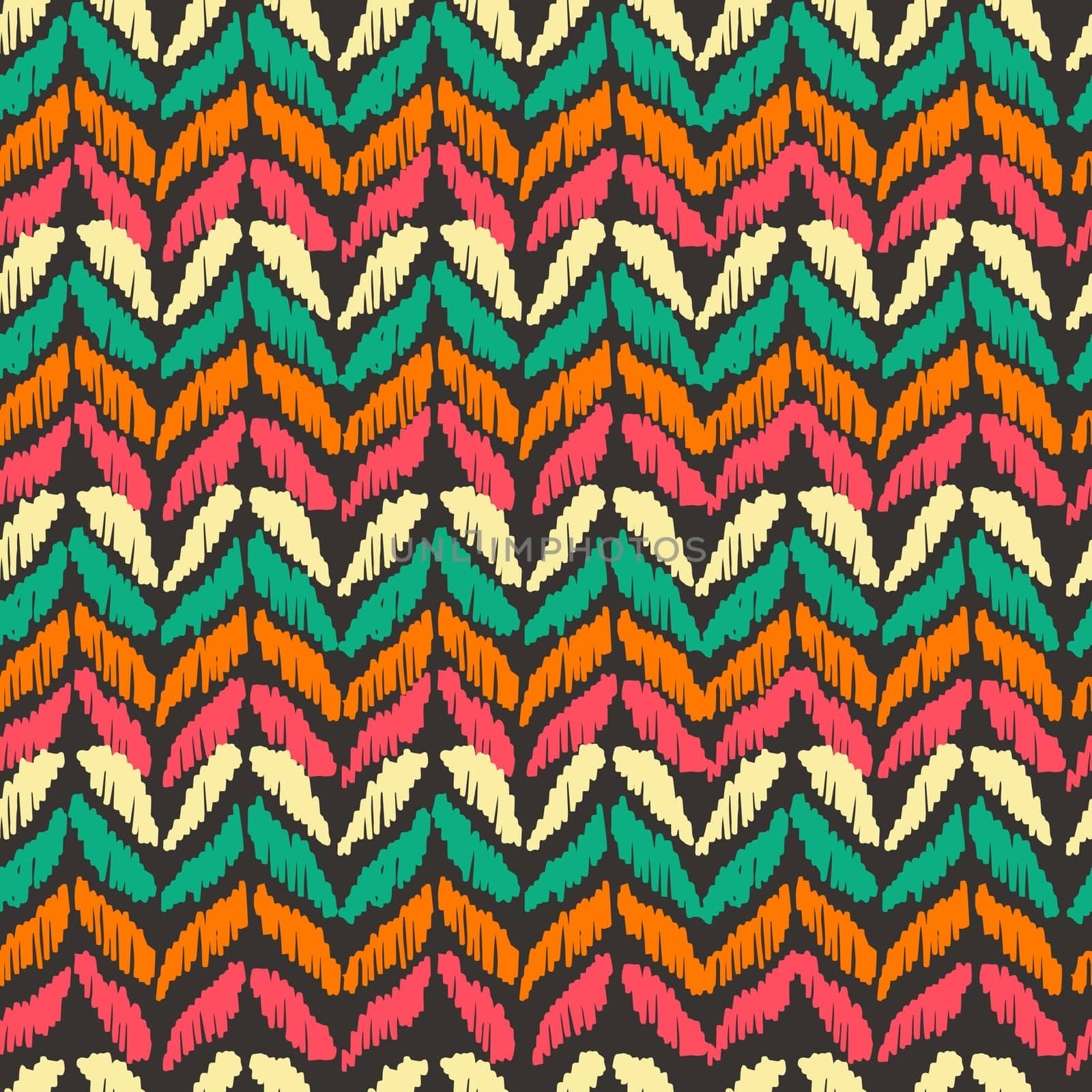 Vintage boho fashion style seamless pattern blackboard background with colorful elements. Ideal for fabric design, paper print and web backdrop. EPS10 vector file.