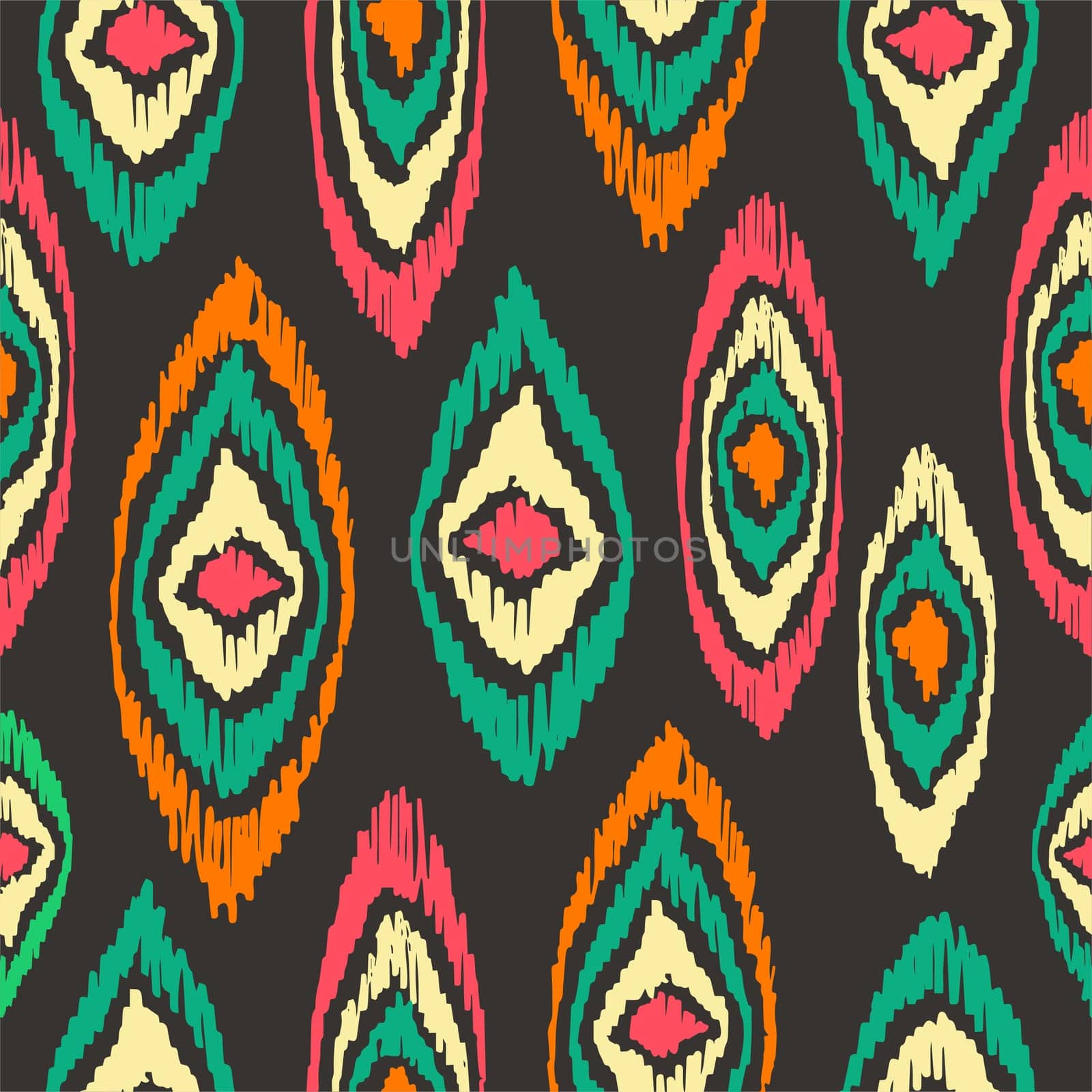 Colorful peacock elements vintage boho fashion style seamless pattern background. Ideal for fabric design, paper print and web backdrop. EPS10 vector file.