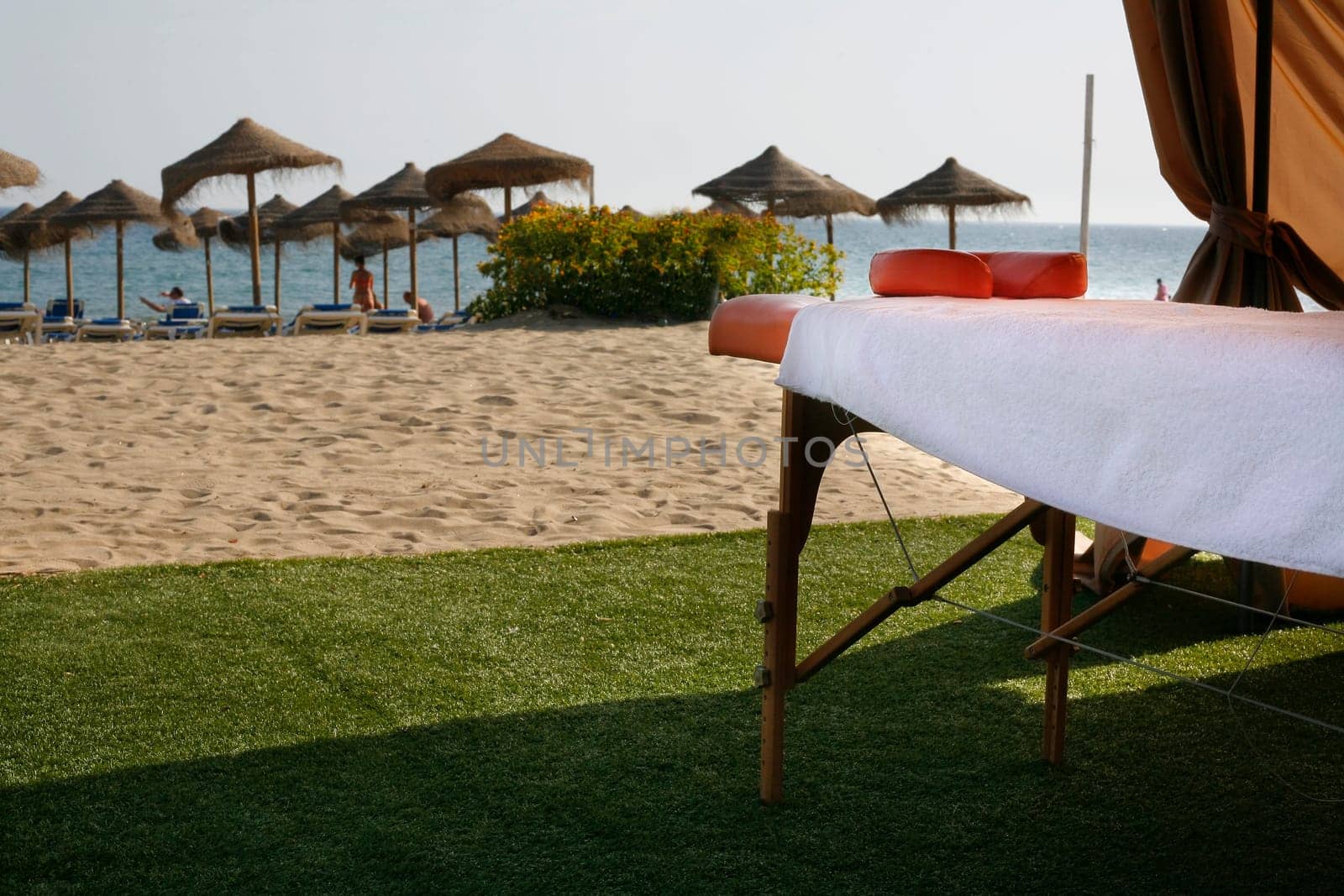 Massage area on the beach on summer vacation season