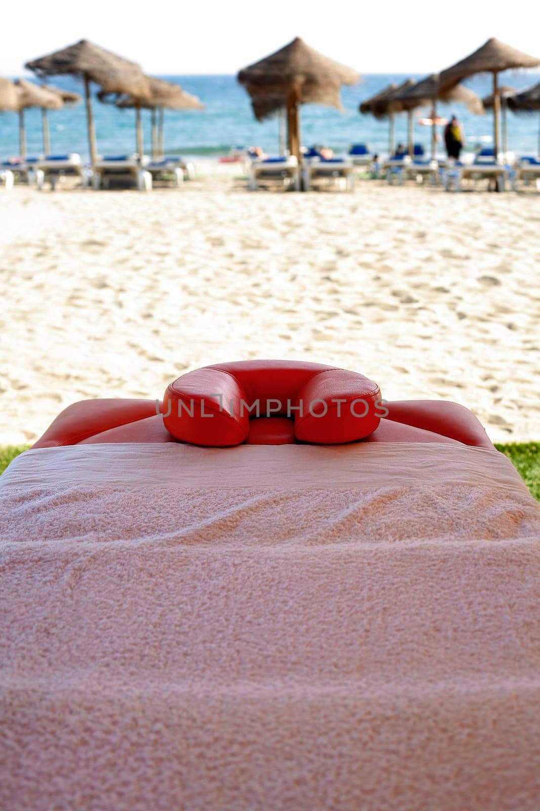 Massage area on the beach on summer vacation season