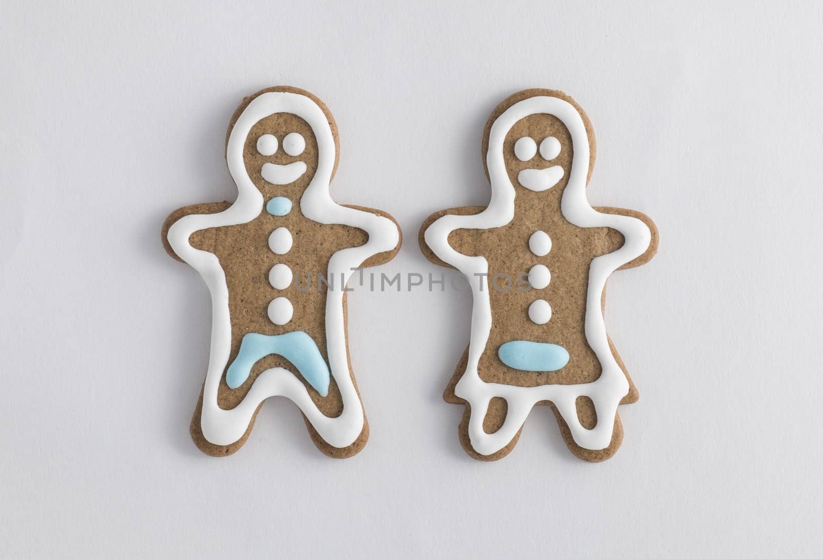Husband and wife gingerbread cookies fresh from the oven.