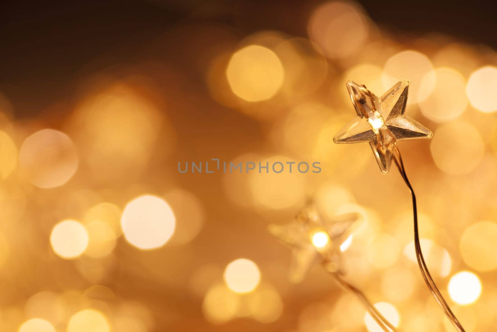 Beautiful christmas lights shot close-up with selective focus .